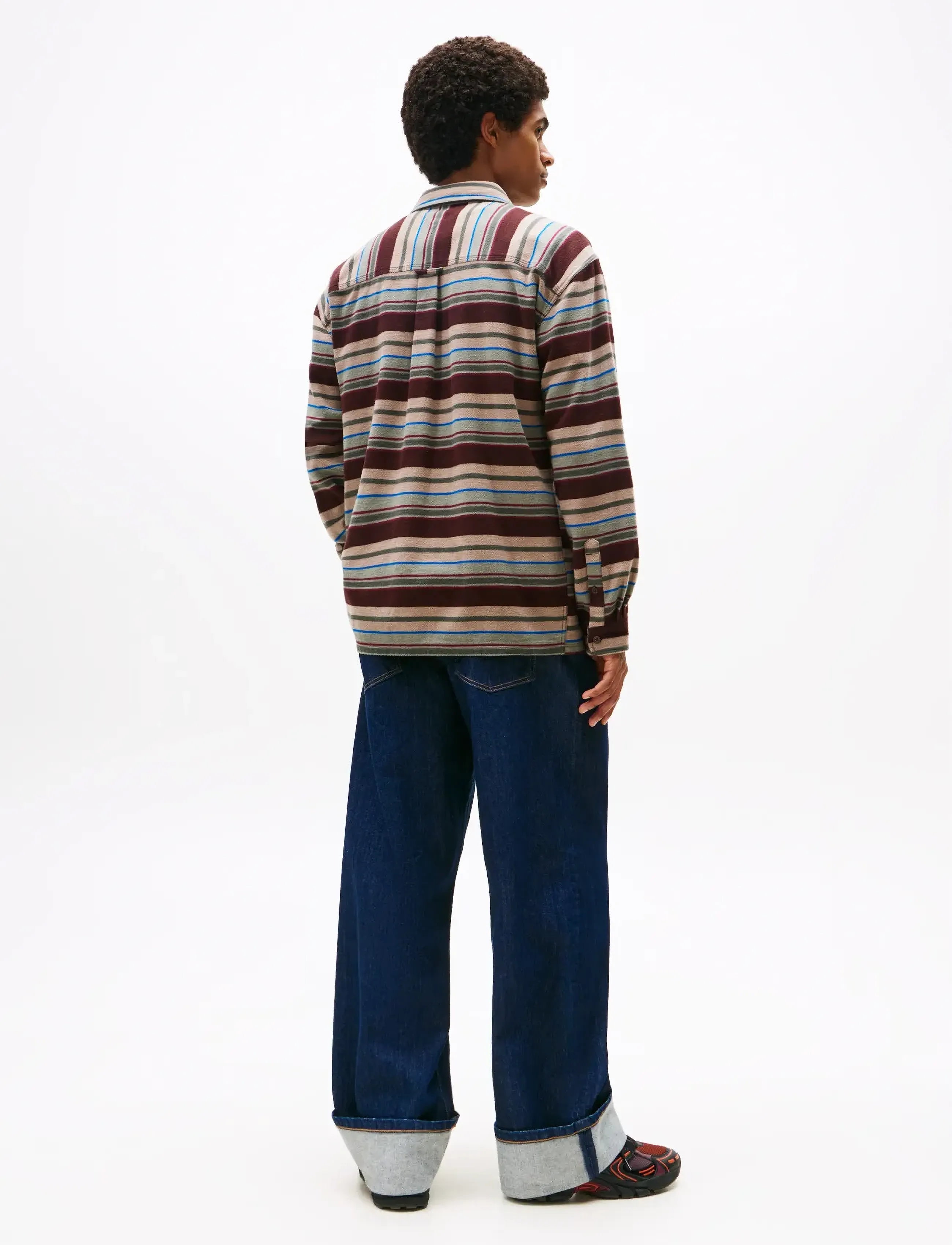 Tommy Jeans - TJM UTILITY FLANNEL OVERSHIRT - flannel shirts - rich brown / horizontal stripes - 4