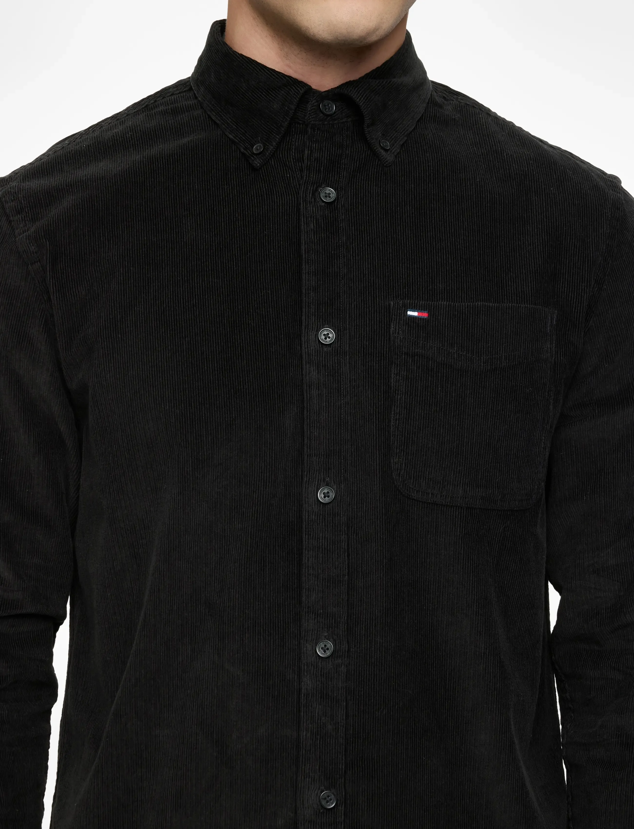 Tommy Jeans - TJM REG BABY CORD SHIRT EXT - chemises en velours côtelé - black - 5