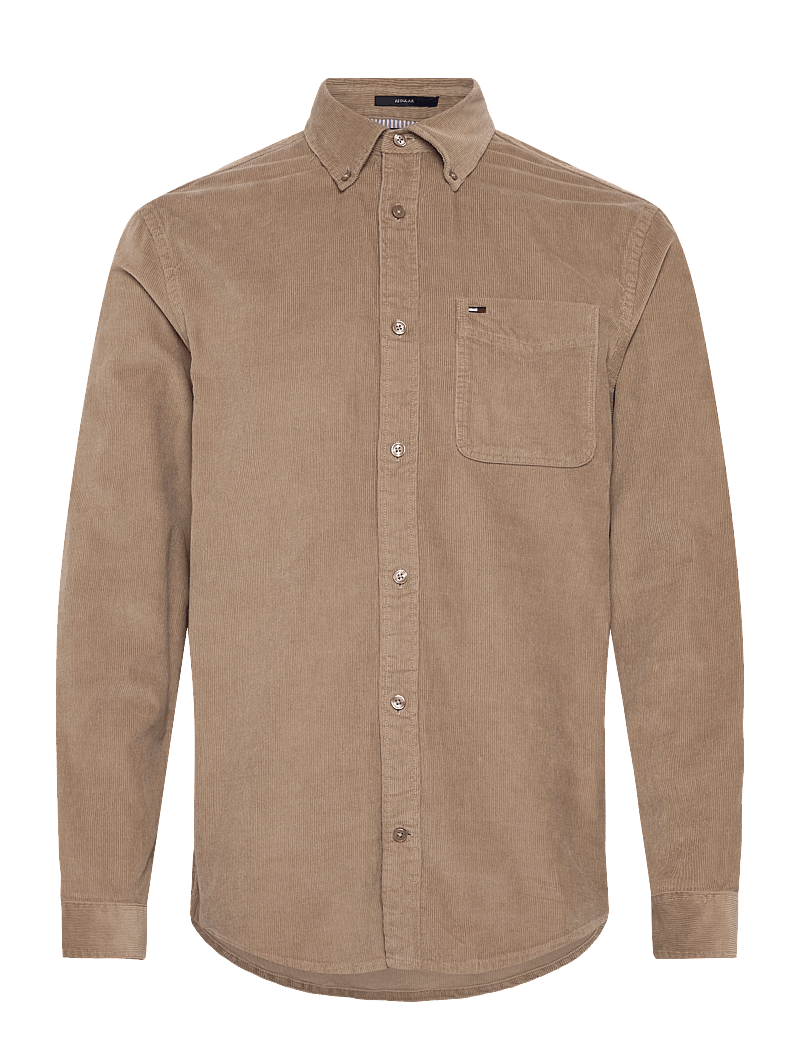 Tommy Jeans - TJM REG BABY CORD SHIRT EXT - manchesterskjortor - coastal taupe - 1