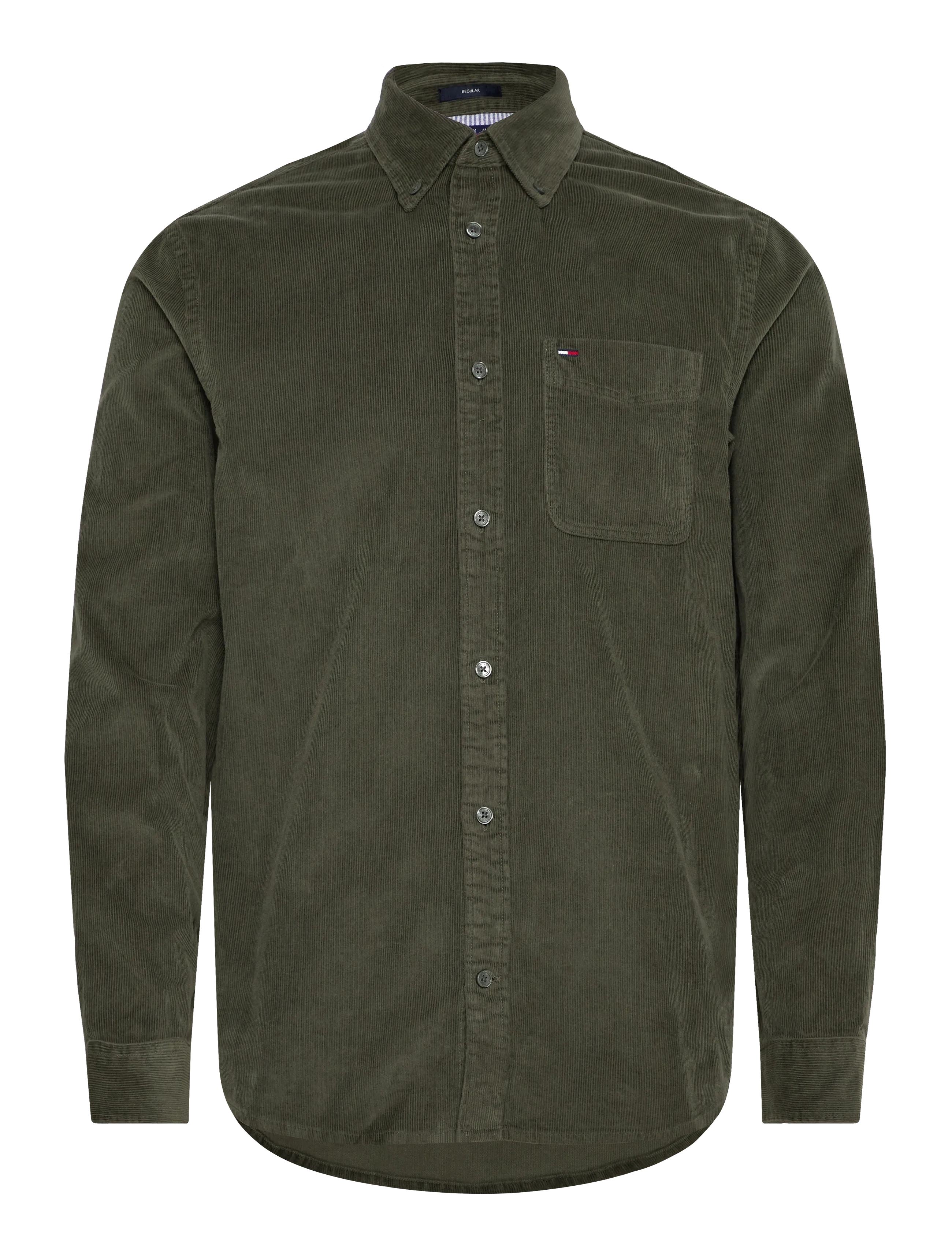 Tommy Jeans TJM REG BABY CORD SHIRT EXT - Kleding - PEWTER GREEN / green