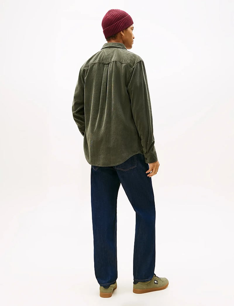 Tommy Jeans - TJM REG BABY CORD SHIRT EXT - manchesterskjortor - pewter green - 4