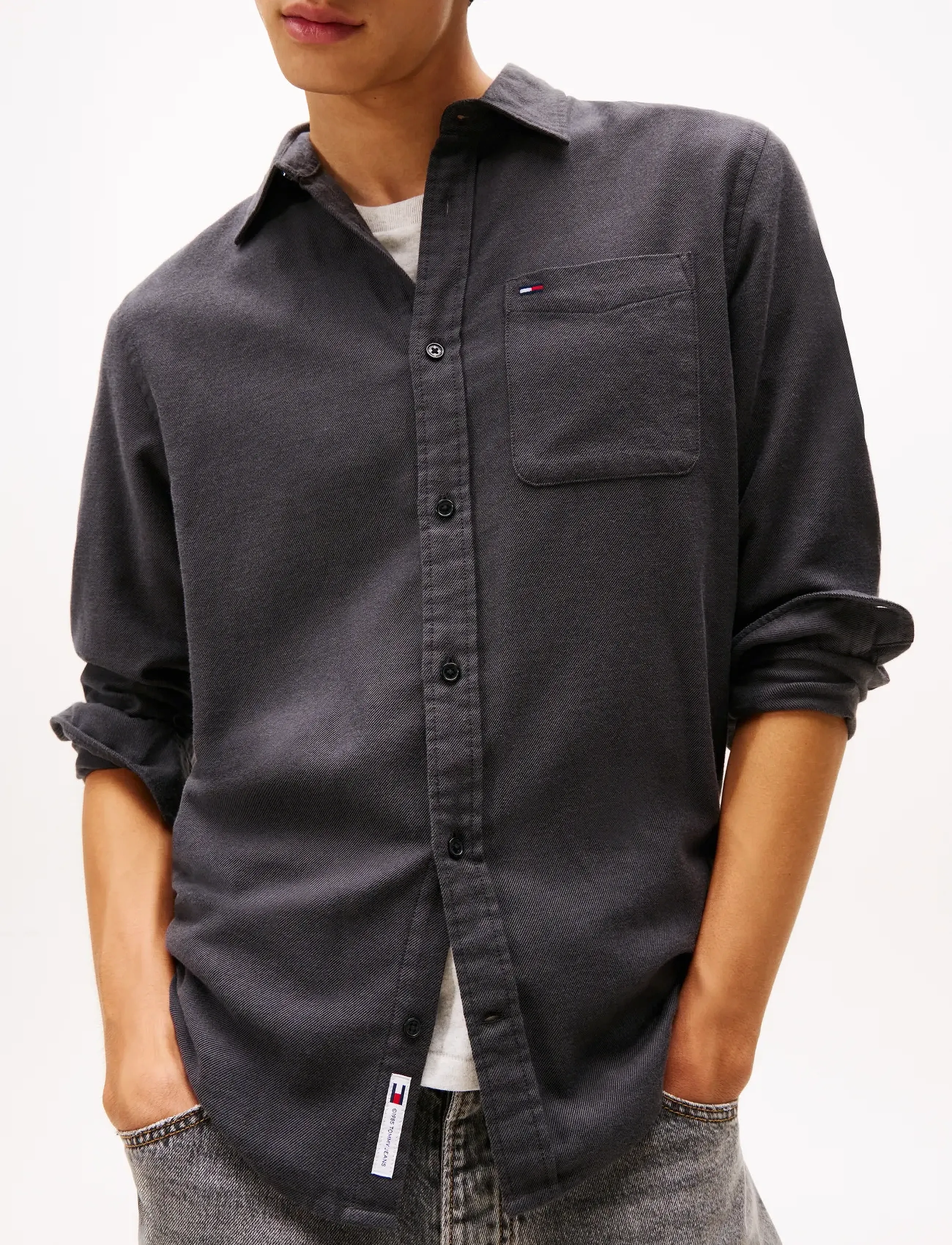 Tommy Jeans - TJM REG FLANNEL SHIRT EXT - flanellsärgid - black - 4