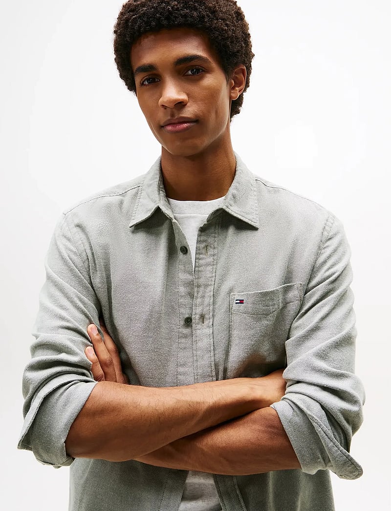 Tommy Jeans - TJM REG FLANNEL SHIRT EXT - flanellskjortor - pewter green - 5