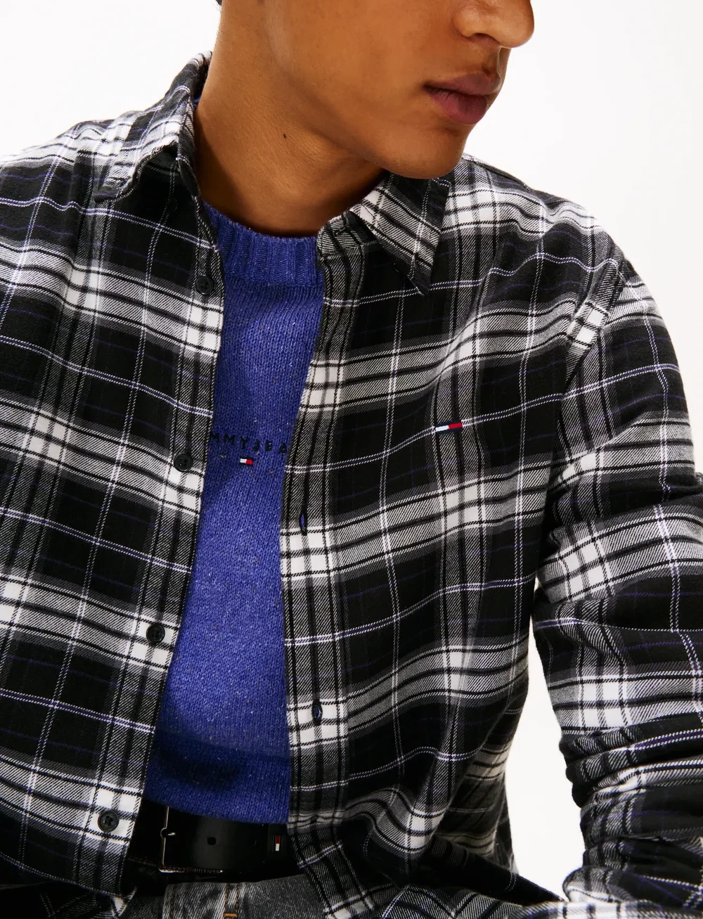 Tommy Jeans - TJM REG FLANNEL CHECK SHIRT EXT - flanellsärgid - black / big check - 4