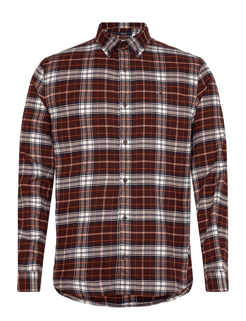 Tommy Jeans - TJM REG FLANNEL CHECK SHIRT EXT - flanellsärgid - rich brown big check - 1