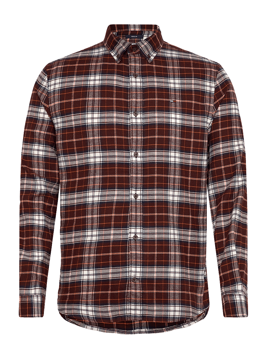 Tommy Jeans - TJM REG FLANNEL CHECK SHIRT EXT - flannel-skjorter - rich brown big check - 1
