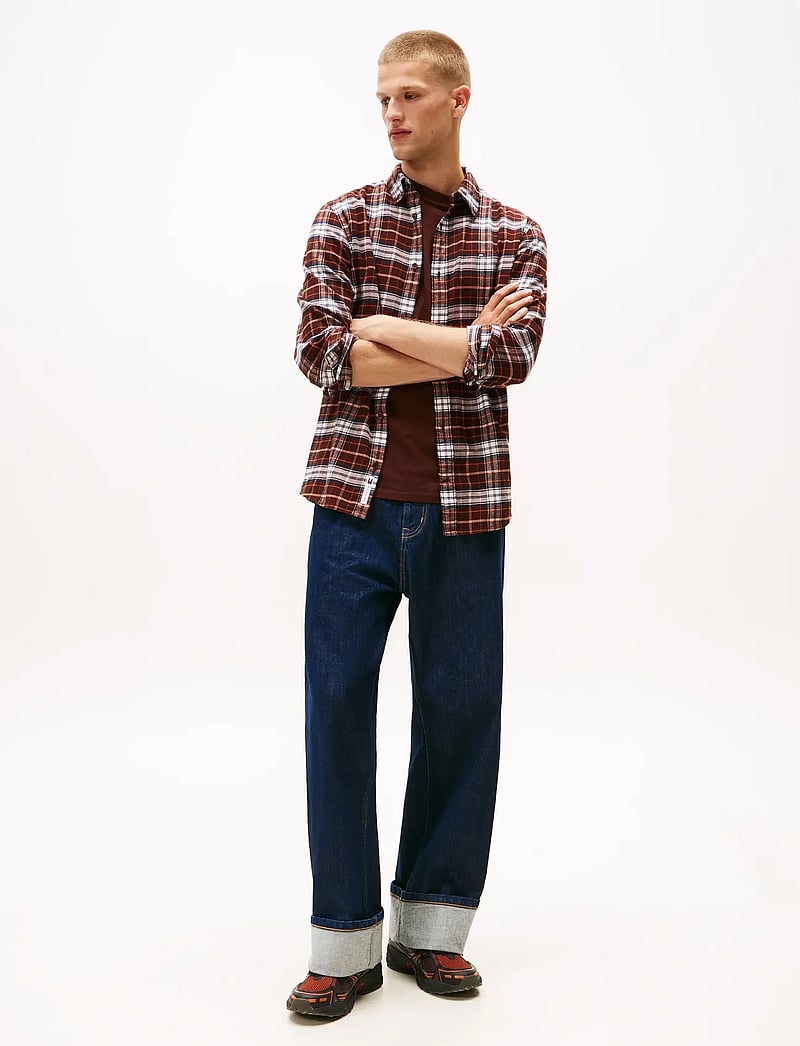 Tommy Jeans - TJM REG FLANNEL CHECK SHIRT EXT - flanellsärgid - rich brown big check - 3