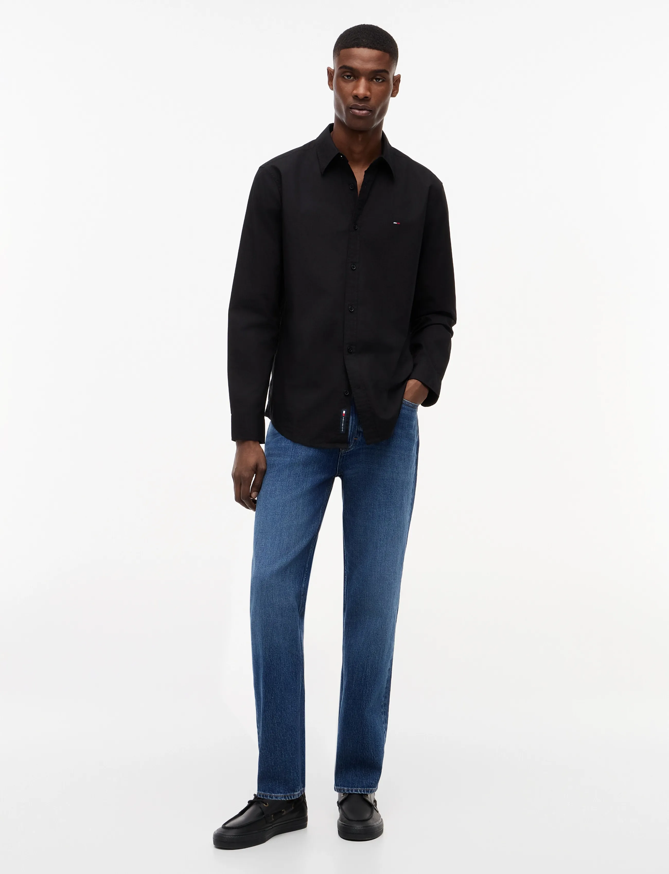 Tommy Jeans - TJM REG POPLIN SHIRT - casual skjortor - black - 4