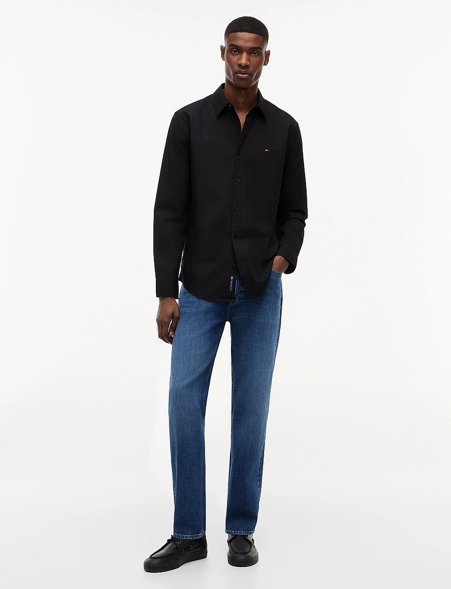 Tommy Jeans - TJM REG POPLIN SHIRT - casual skjortor - black - 4