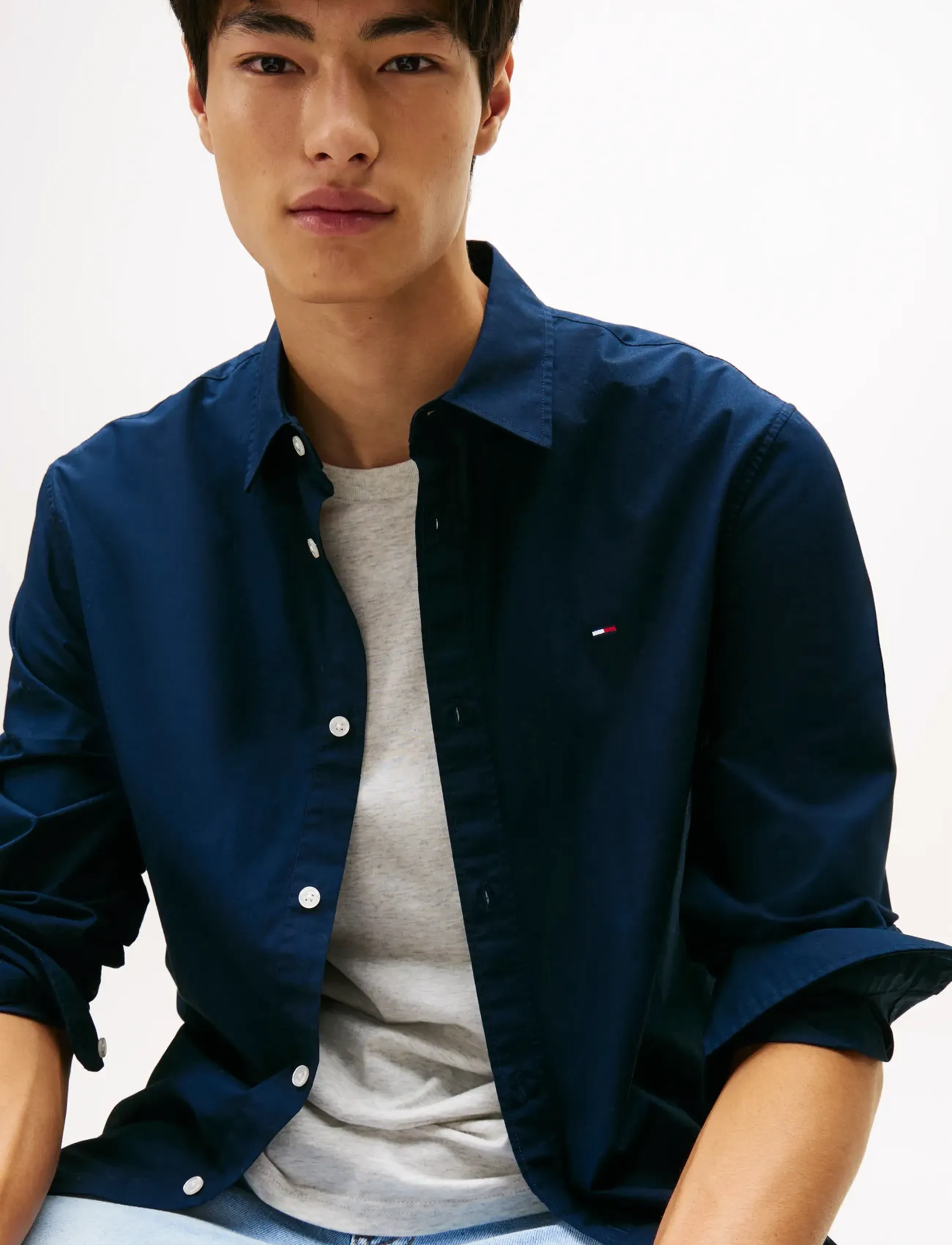 Tommy Jeans - TJM REG POPLIN SHIRT - casual skjortor - dark blue - 5