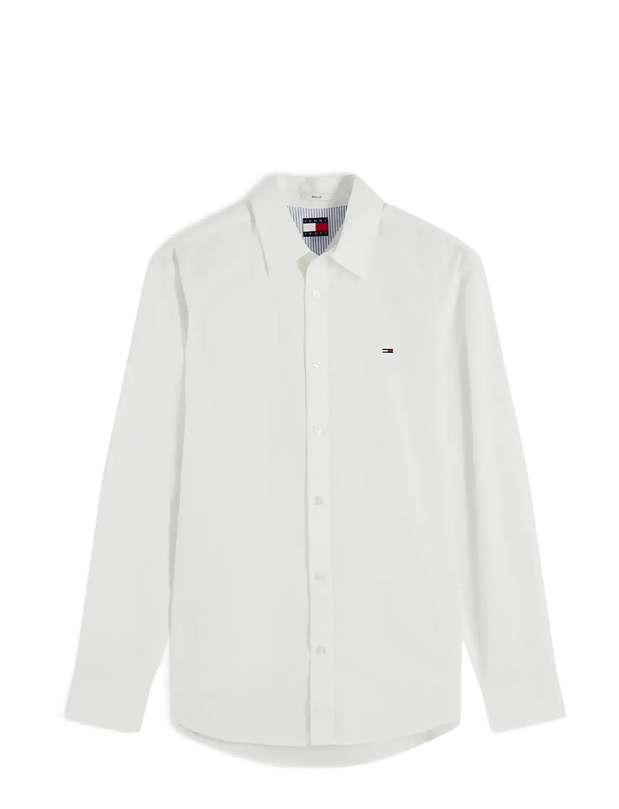 Tommy Jeans - TJM REG POPLIN SHIRT - vabaajasärgid - ecru - 1