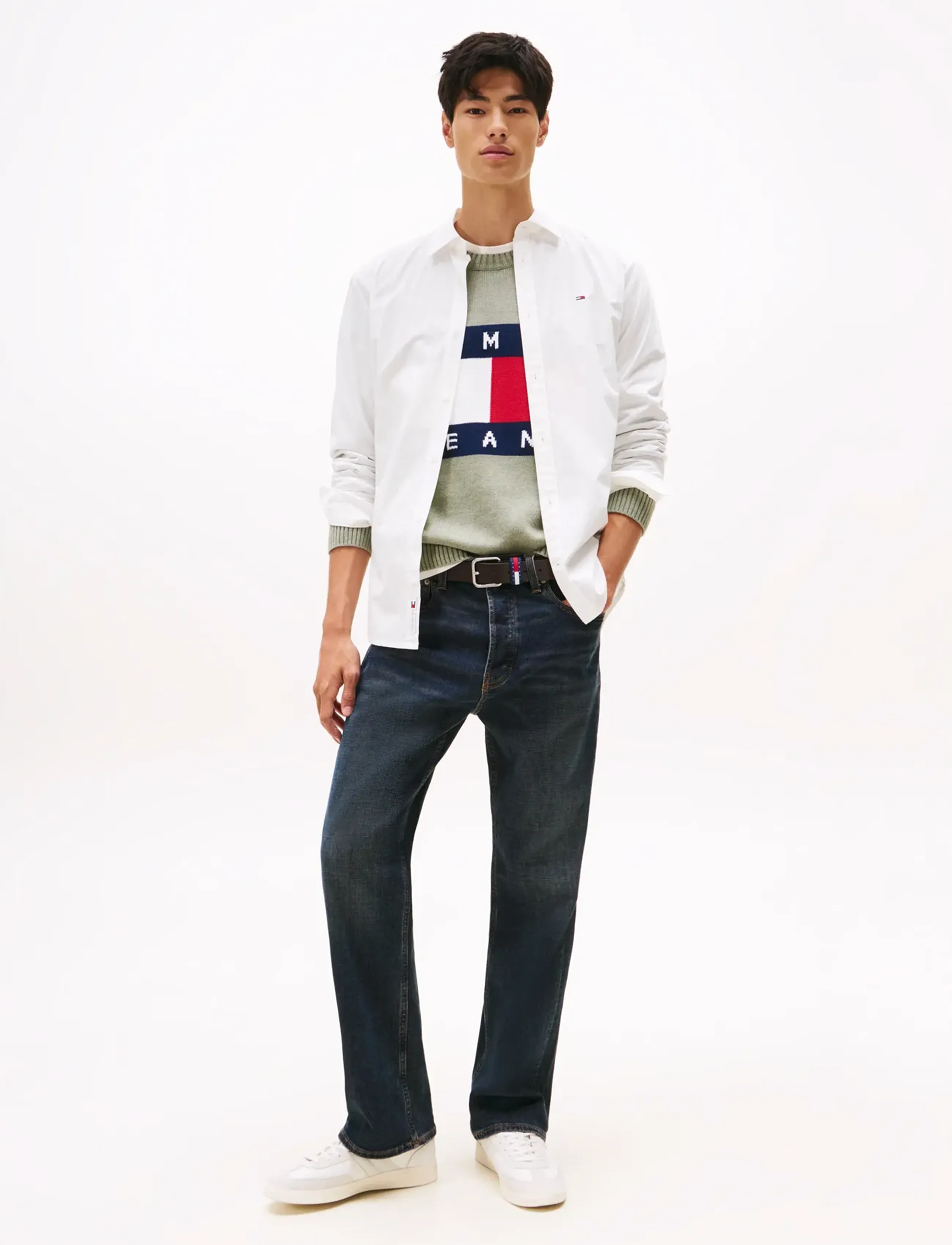 Tommy Jeans - TJM REG POPLIN SHIRT - vabaajasärgid - ecru - 2
