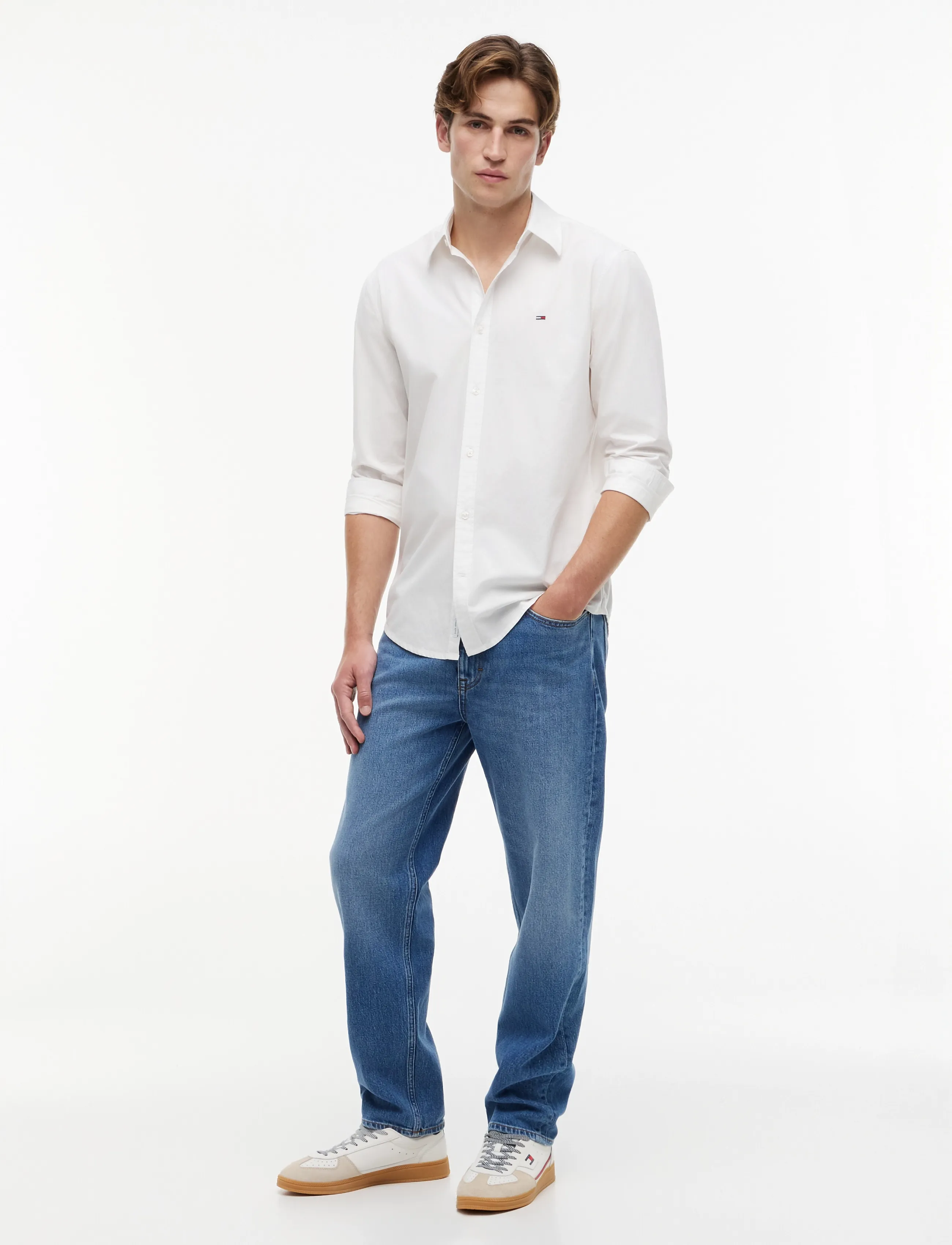 Tommy Jeans - TJM REG POPLIN SHIRT - casual shirts - ecru - 4