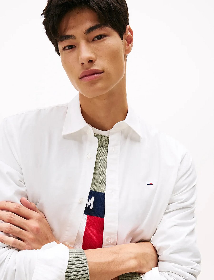 Tommy Jeans - TJM REG POPLIN SHIRT - vabaajasärgid - ecru - 4