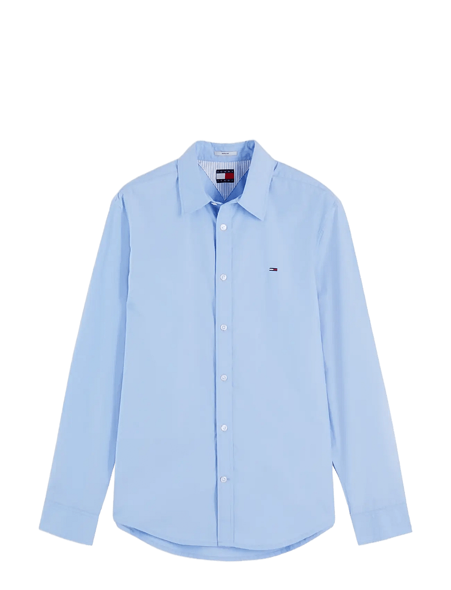 Tommy Jeans - TJM REG POPLIN SHIRT - vabaajasärgid - westside blue - 1
