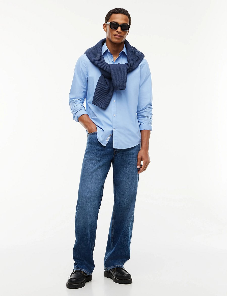 Tommy Jeans - TJM REG POPLIN SHIRT - vabaajasärgid - westside blue - 4