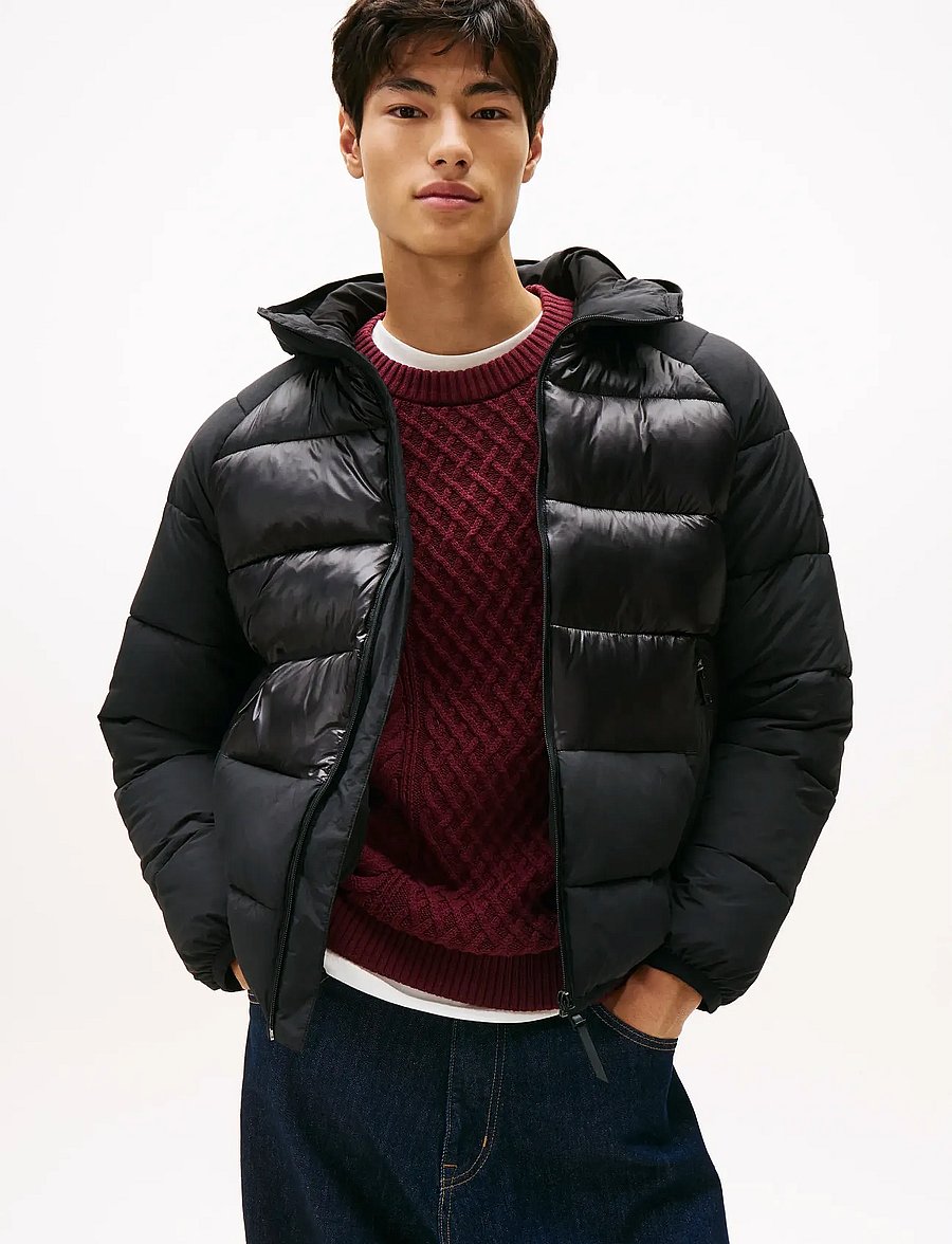 Tommy Jeans - TJM HOODED GLOSS MATT PUFFER EXT - dunjakker - black - 0