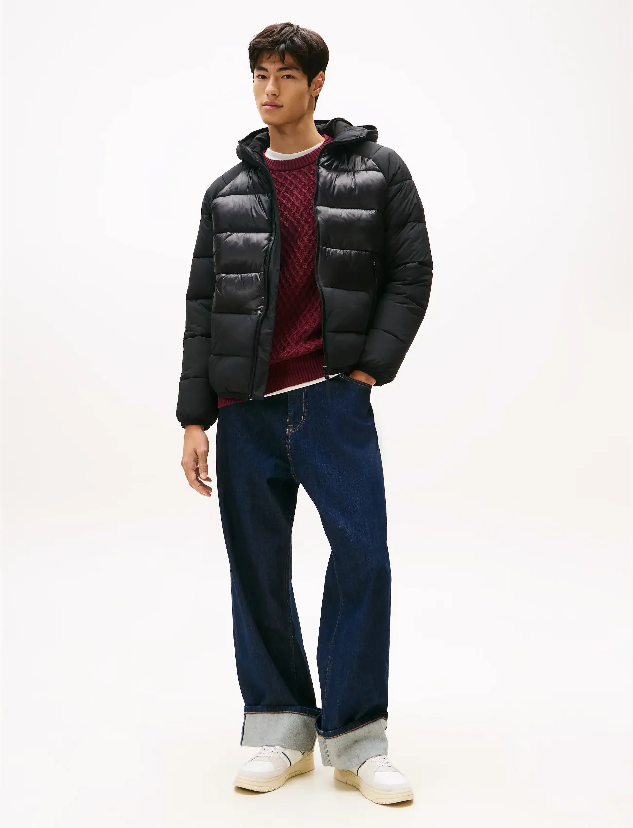 Tommy Jeans - TJM HOODED GLOSS MATT PUFFER EXT - fôrede jakker - black - 2