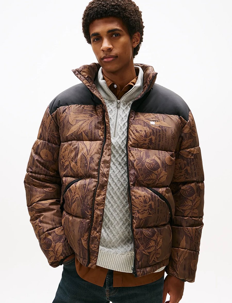 Tommy Jeans - TJM VAIL AOP PUFFER - daunenjacken - pecan nut camo - 0