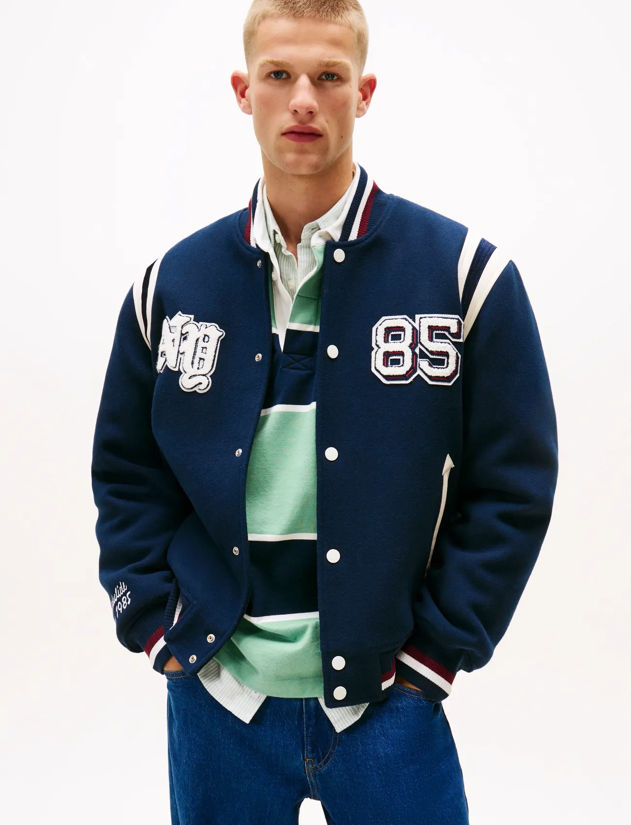 Tommy Jeans Tjm Best Varsity Jacket, S, Navy, Jakker > Varsity-Jakker, Herre