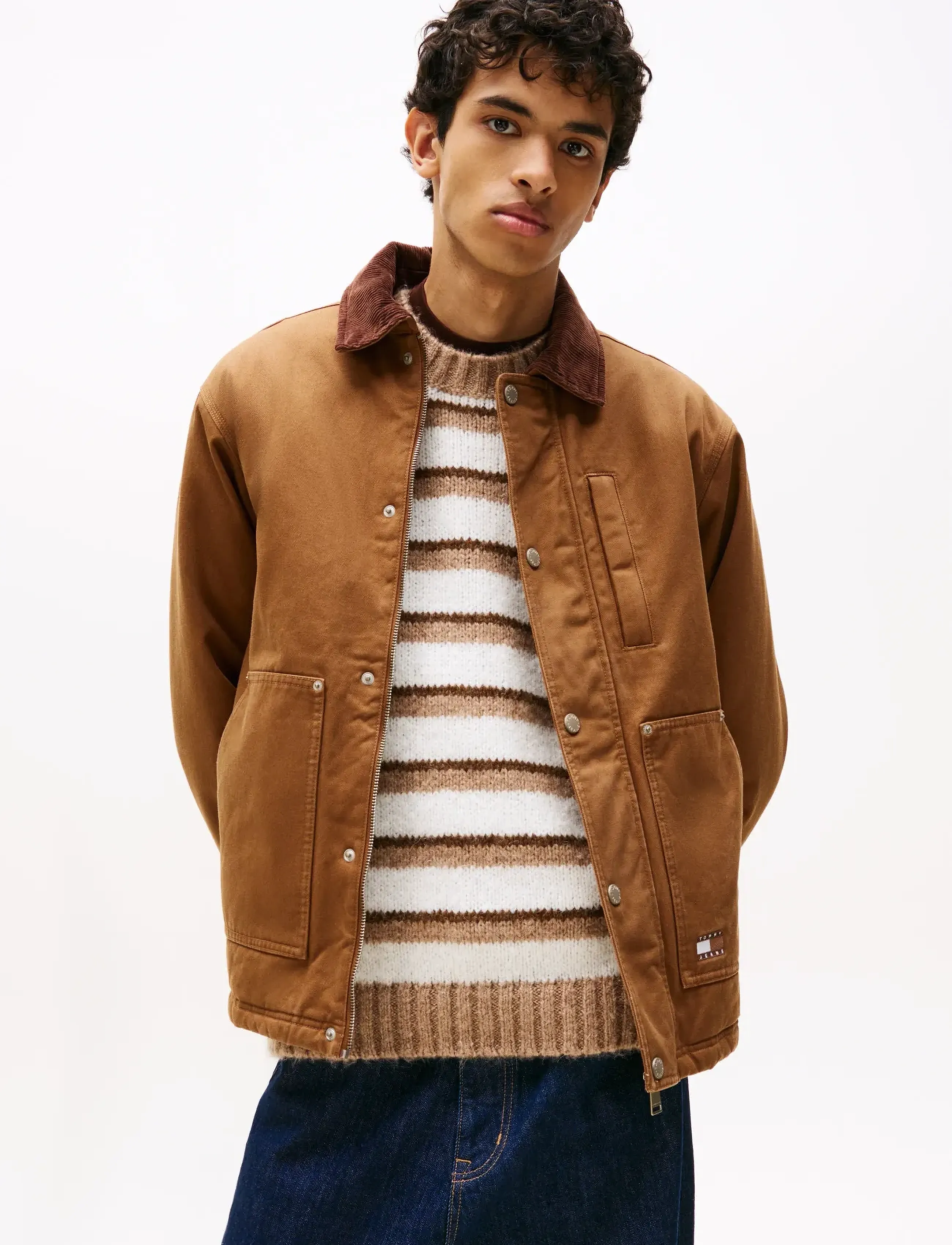 Tommy Jeans TJM TWILL CHORE JACKET - Overtøj - PECAN NUT / brown