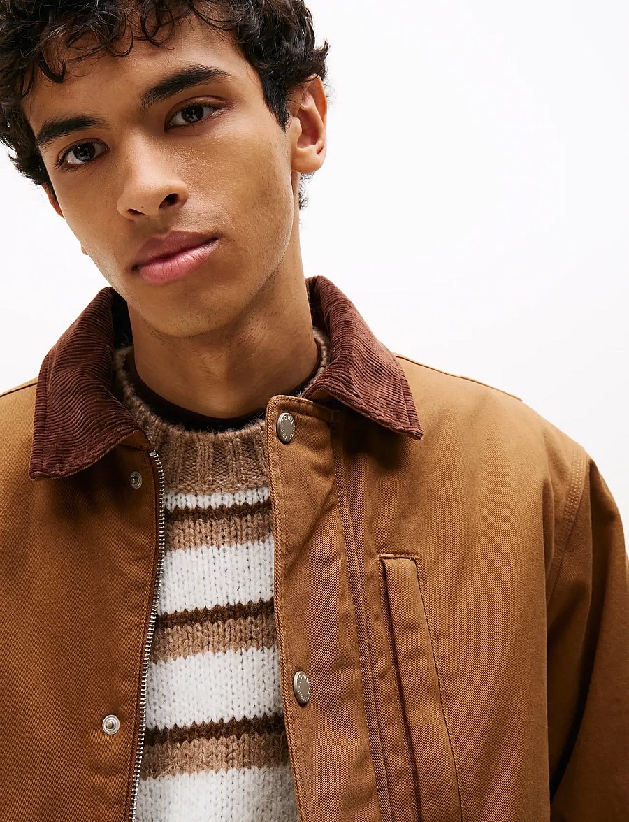 Tommy Jeans - TJM TWILL CHORE JACKET - vårjackor - pecan nut - 4
