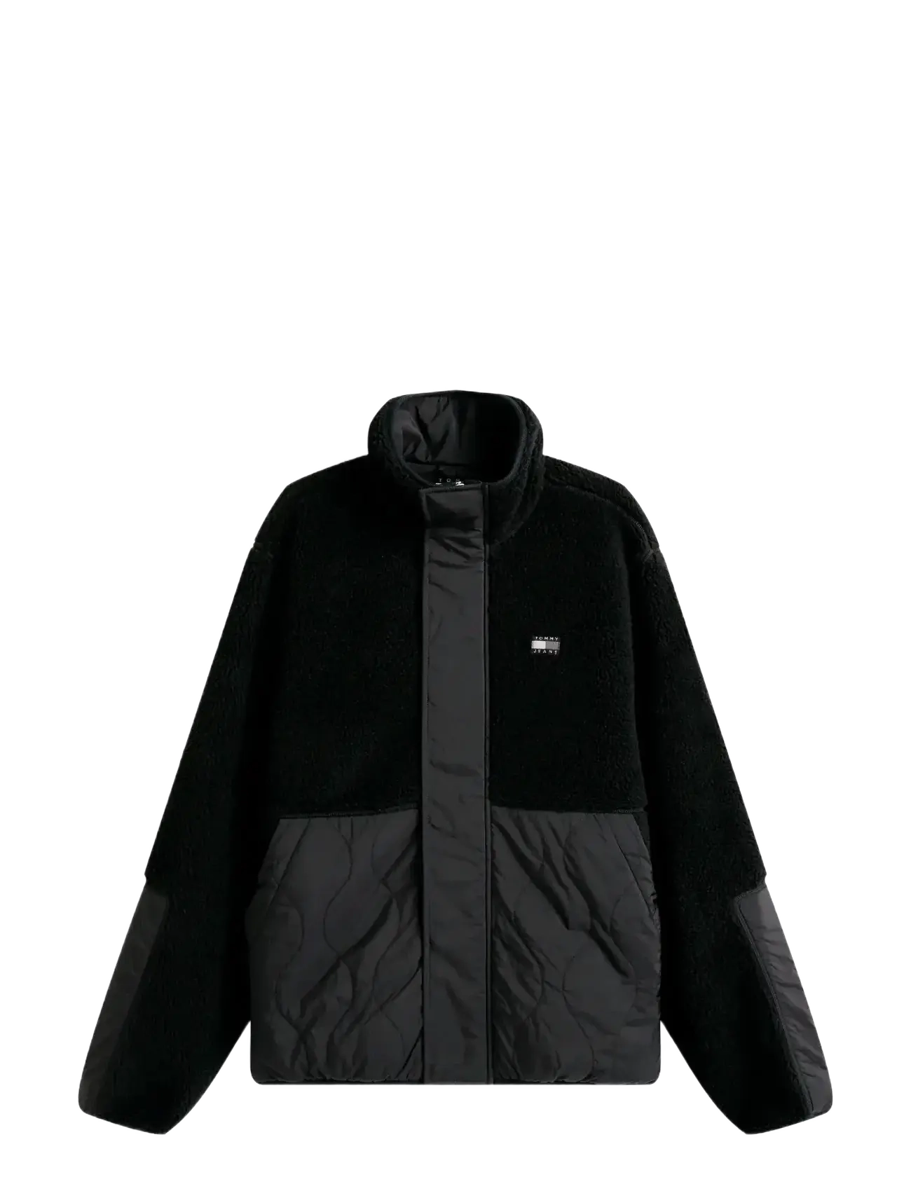 Tommy Jeans TJM ESSENTL MIX TEDDY JACKET EXT - Tommy Jeans - BLACK / black