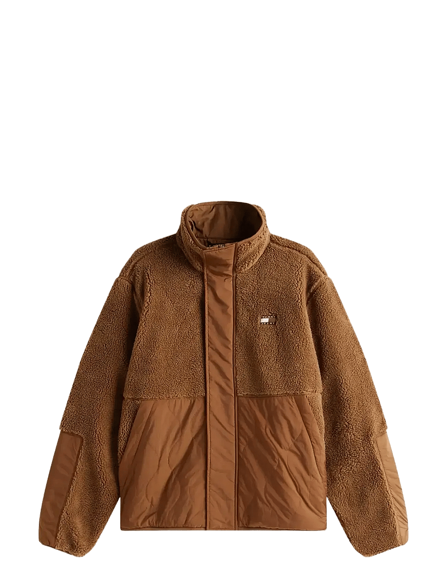 Tommy Jeans - TJM ESSENTL MIX TEDDY JACKET EXT - frühlingsjacken - pecan nut - 1
