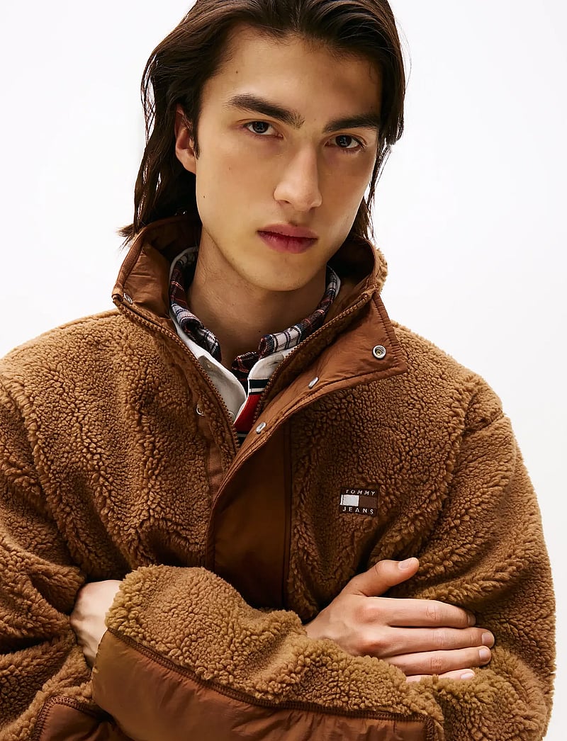 Tommy Jeans - TJM ESSENTL MIX TEDDY JACKET EXT - frühlingsjacken - pecan nut - 4