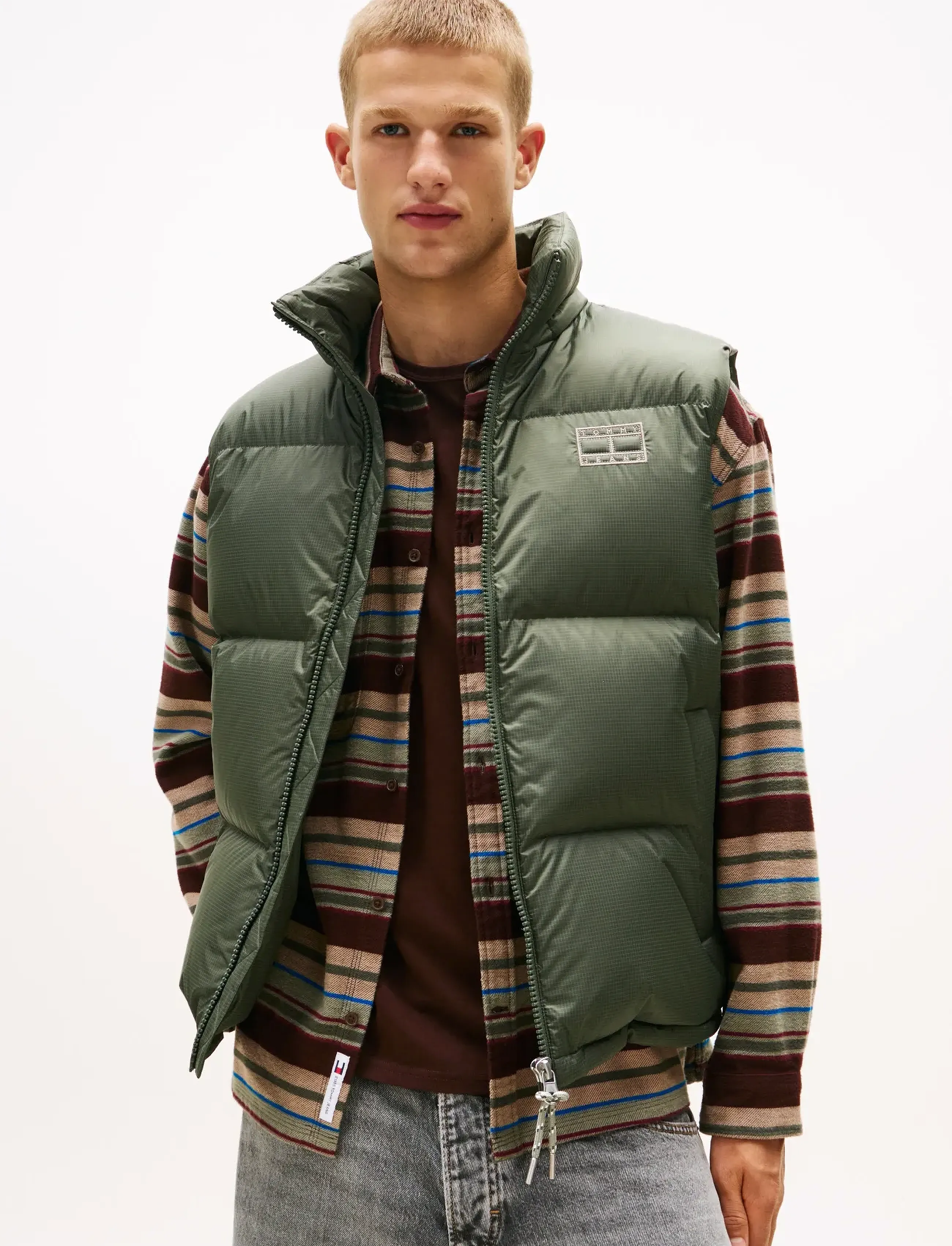 Tommy Jeans TJM ALASKA DOWN VEST EXT - Tommy Hilfiger - PEWTER GREEN / khaki/green