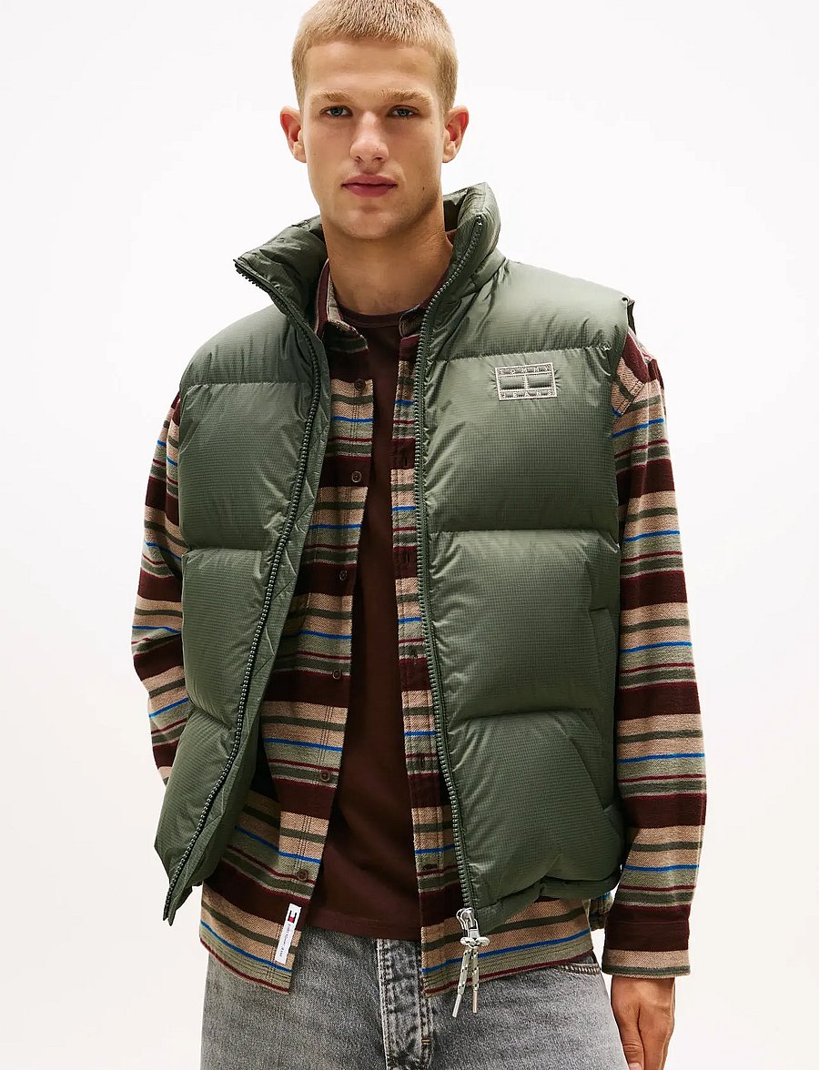 Tommy Jeans - TJM ALASKA DOWN VEST EXT - veste - pewter green - 0
