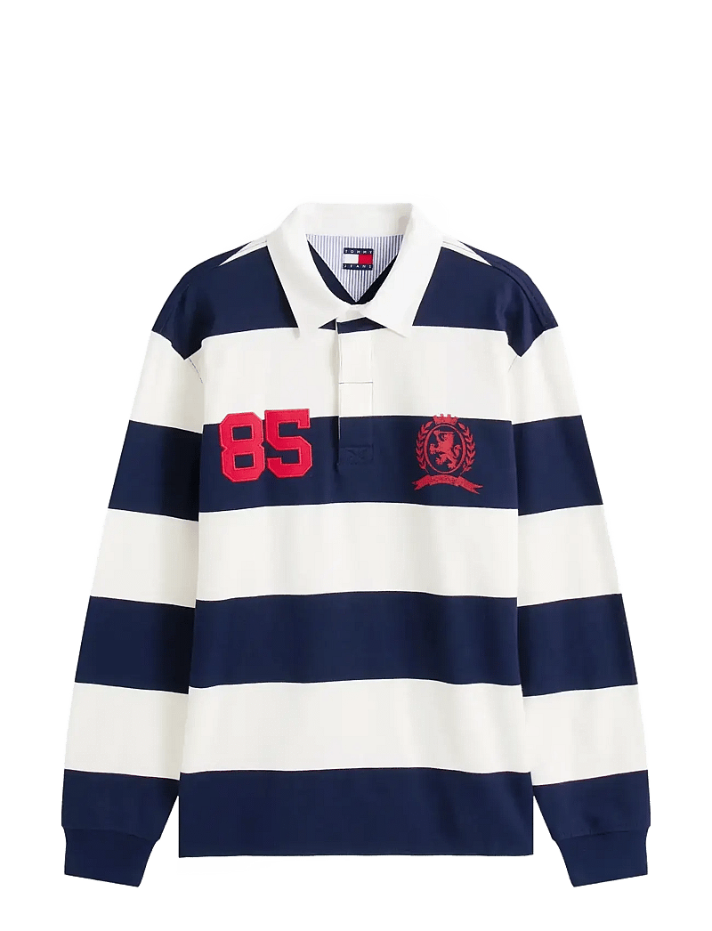 Tommy Jeans - TJM RLX STRIPE RUGBY - langärmelig - dark night navy stripe - 1