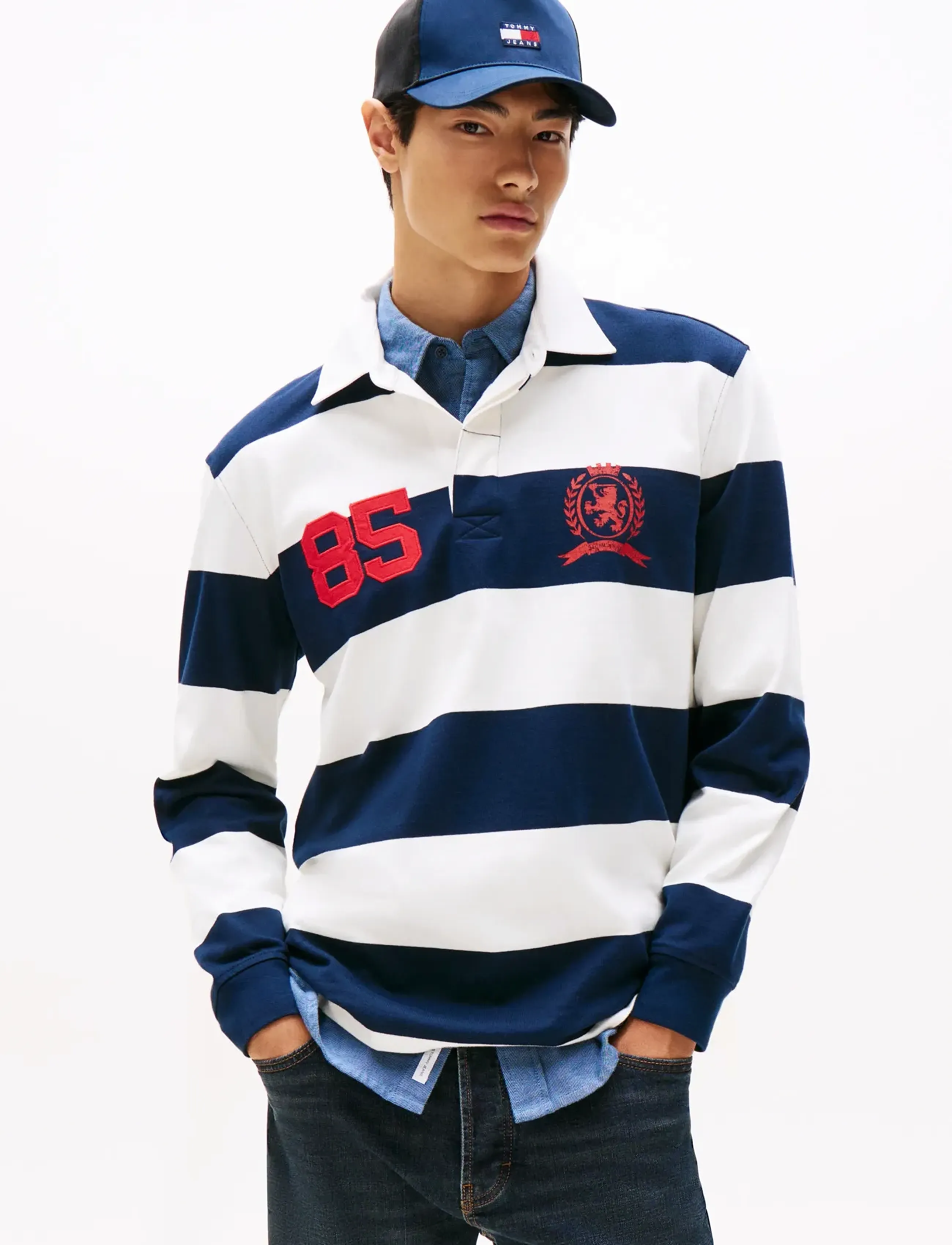 Tommy Jeans TJM RLX STRIPE RUGBY - Tommy Hilfiger - DARK NIGHT NAVY STRIPE / multi