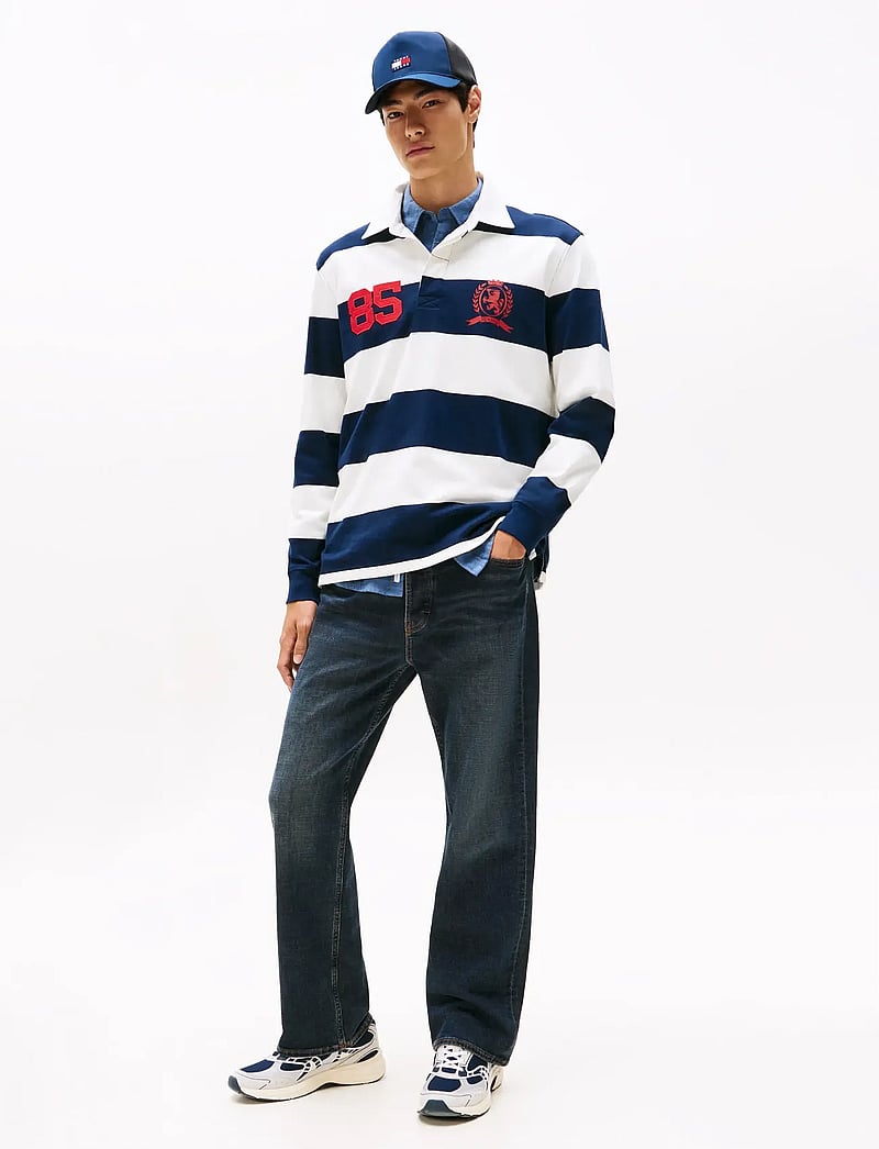 Tommy Jeans - TJM RLX STRIPE RUGBY - langärmelig - dark night navy stripe - 2