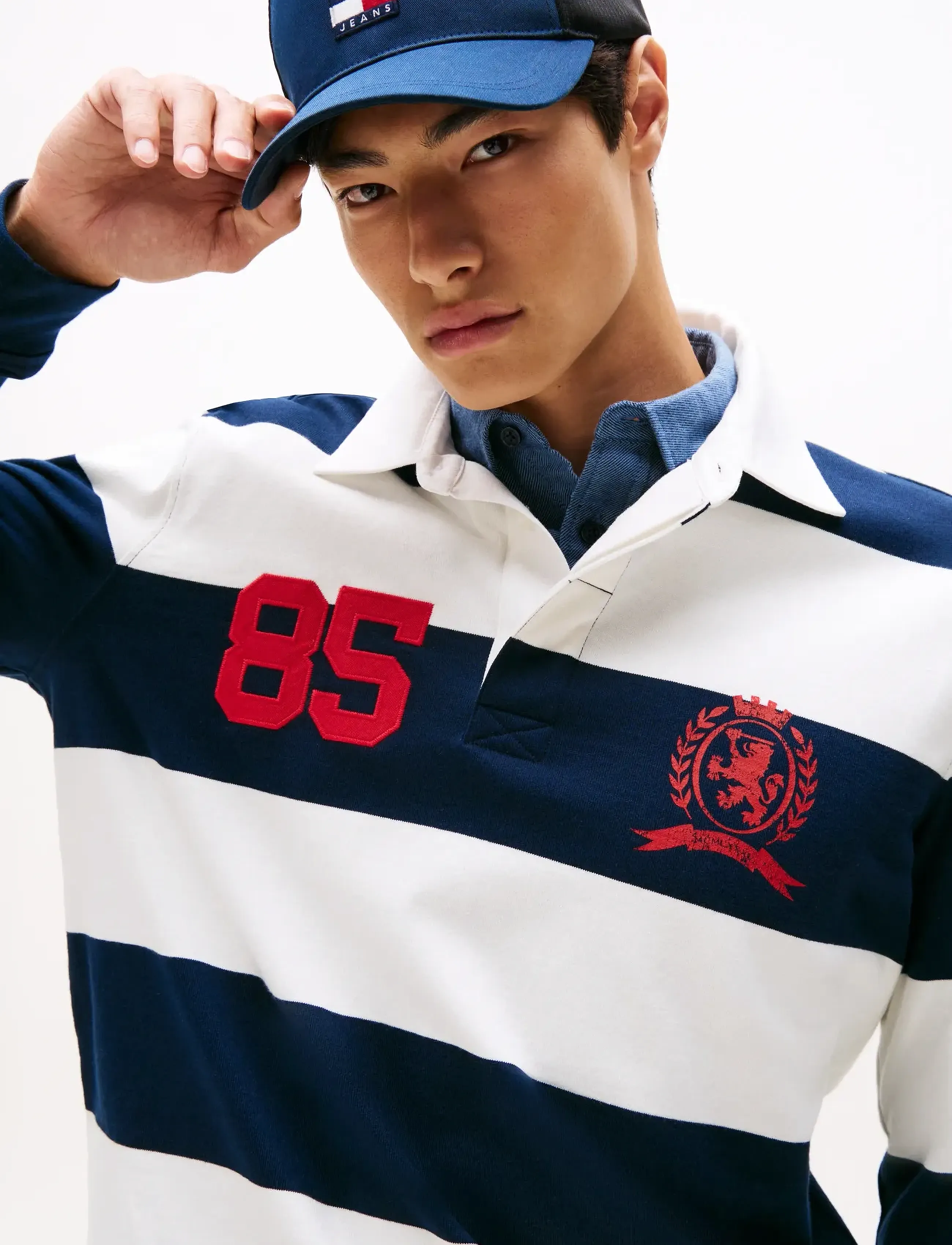 Tommy Jeans - TJM RLX STRIPE RUGBY - long-sleeved polos - dark night navy stripe - 4
