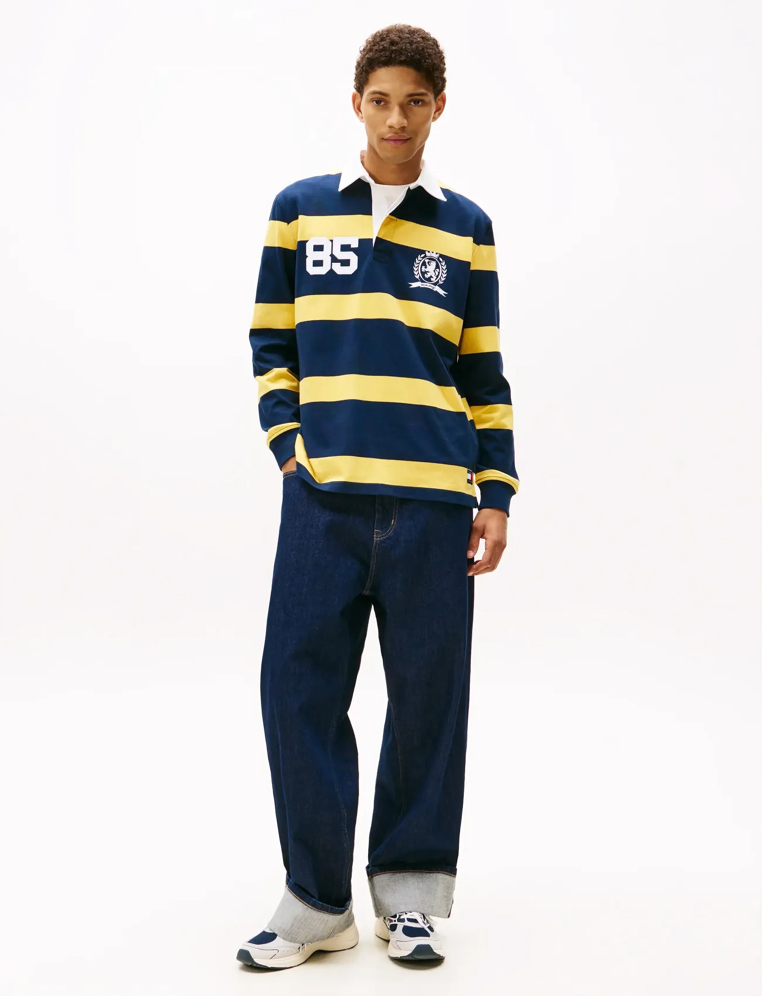 Tommy Jeans - TJM RLX STRIPE RUGBY - långärmade pikéer - yielding yellow stripe - 2