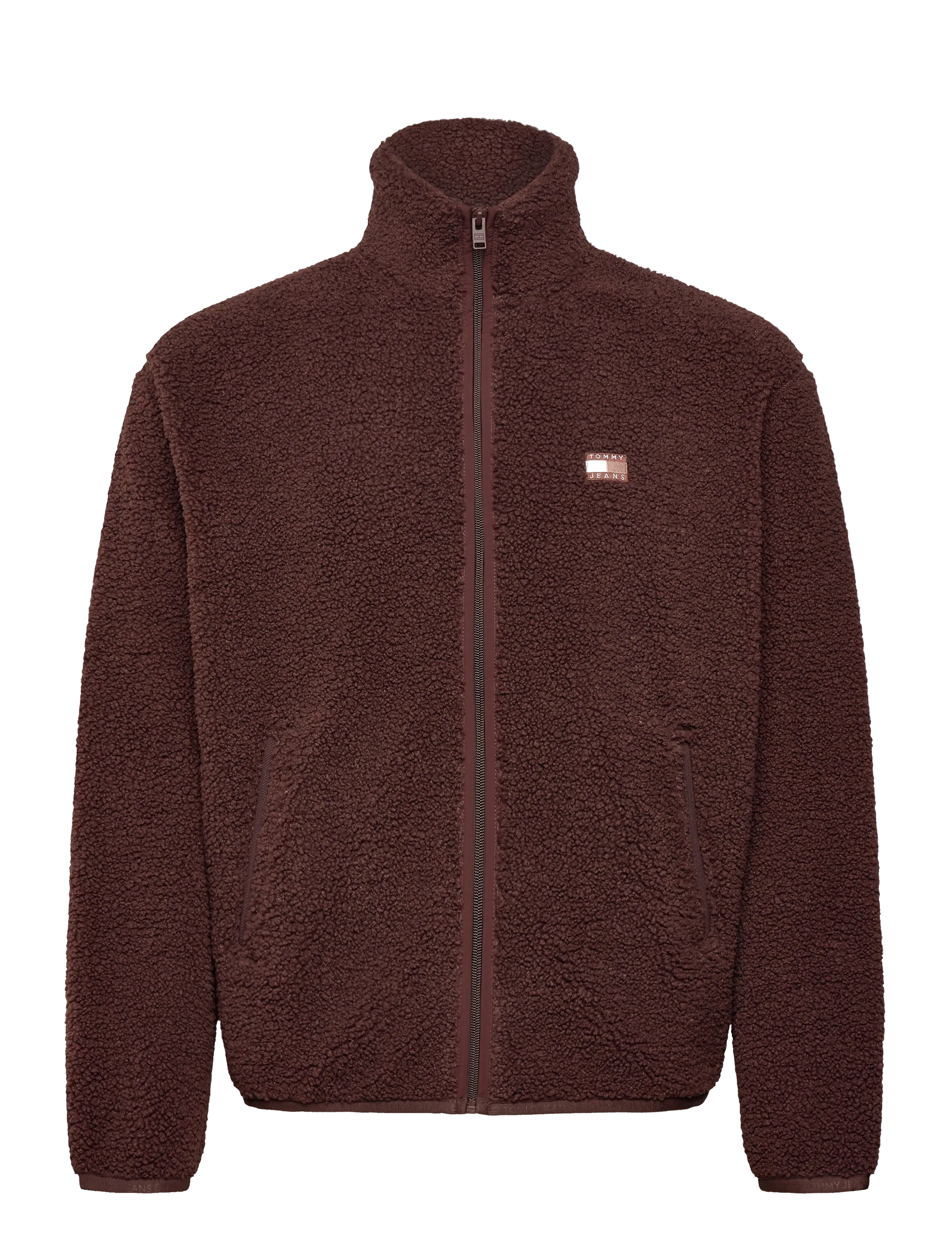 Tommy Jeans TJM RLX BADGE FZ TEDDY - Kleding - RICH BROWN / brown