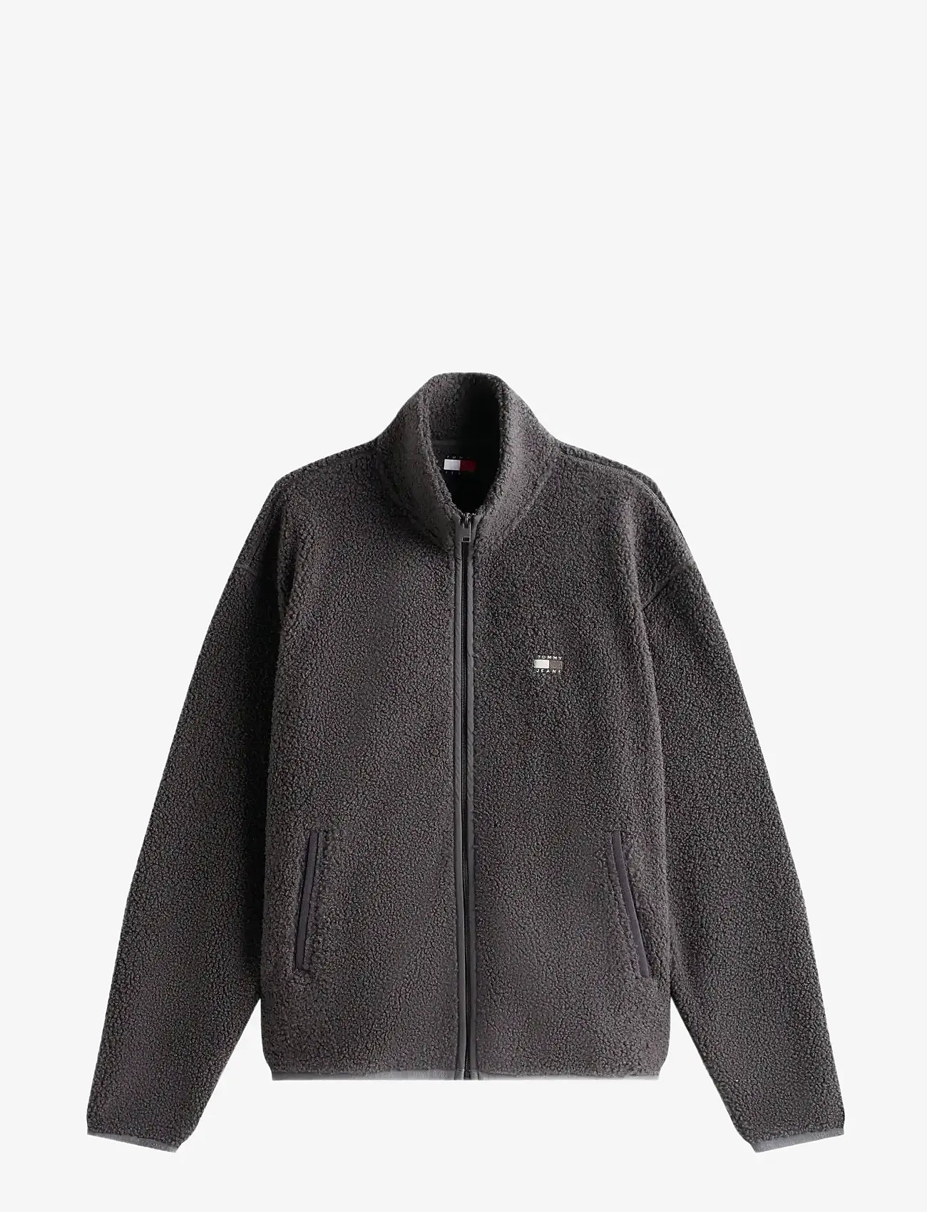 Tommy Jeans - TJM RLX BADGE FZ TEDDY - teddytröjor - washed black - 1