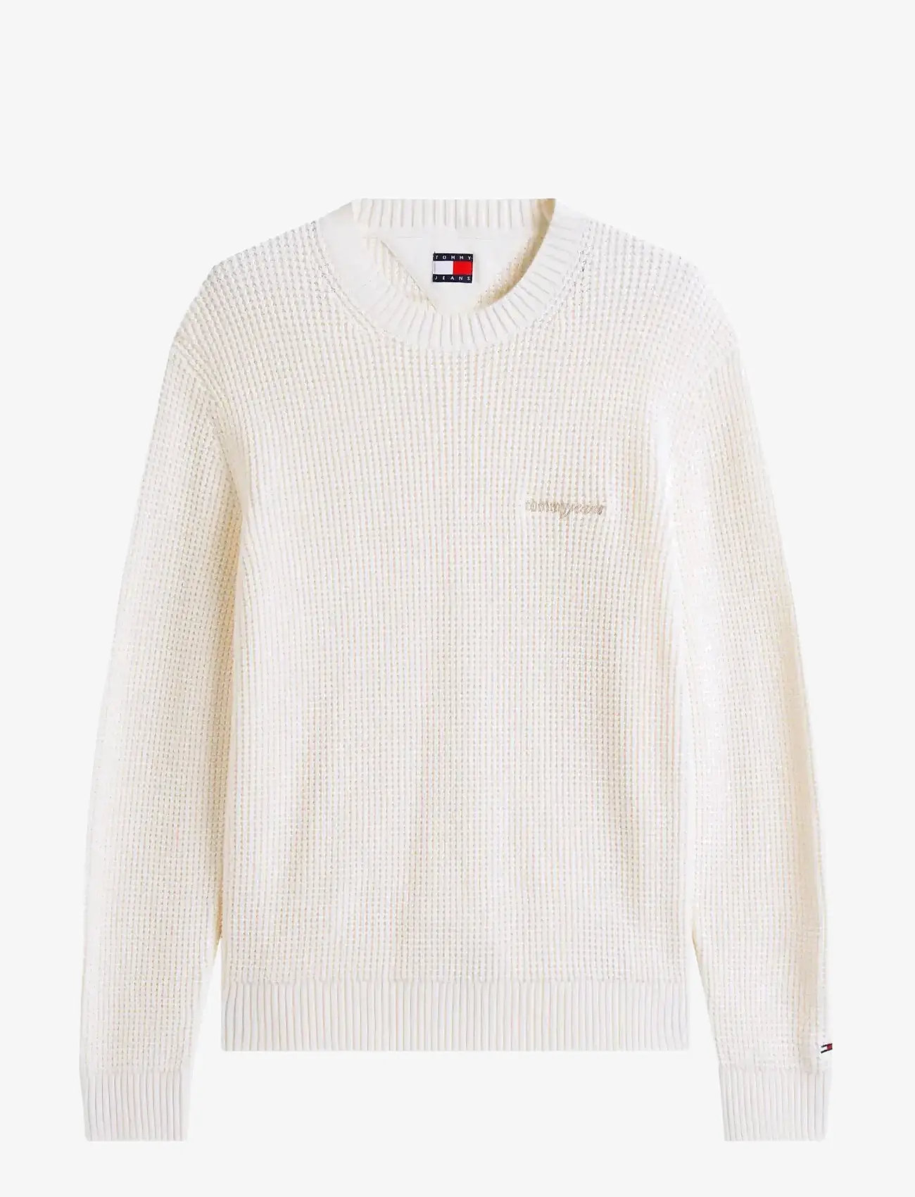 Tommy Jeans - TJM REG SCRIPT CHUNKY SWEAT - herbstliche kleidung - ancient white - 0