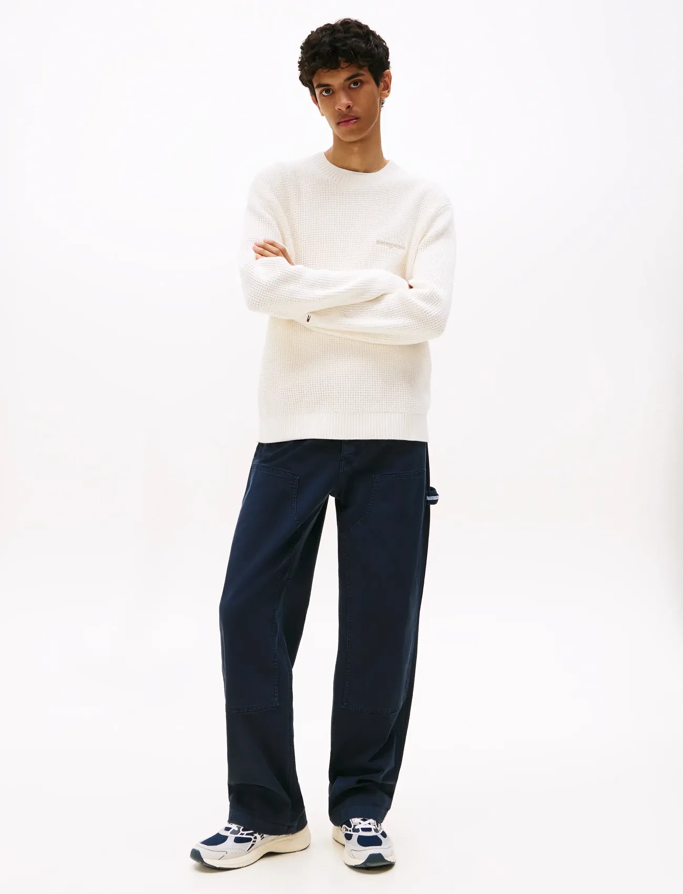 Tommy Jeans - TJM REG SCRIPT CHUNKY SWEAT - kringlótt hálsmál  - ancient white - 2