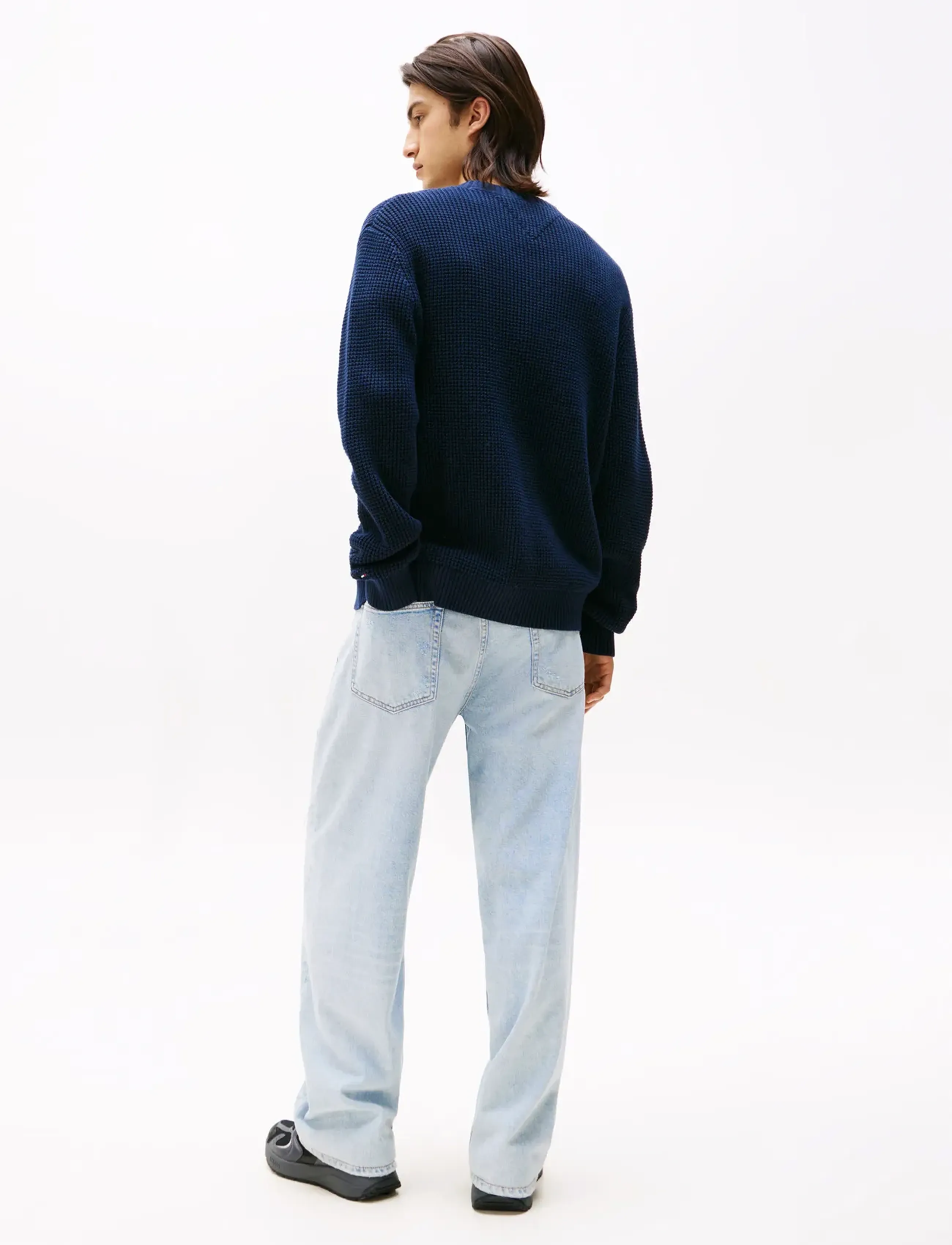 Tommy Jeans - TJM REG SCRIPT CHUNKY SWEAT - pyöreäaukkoiset - dark night navy - 3