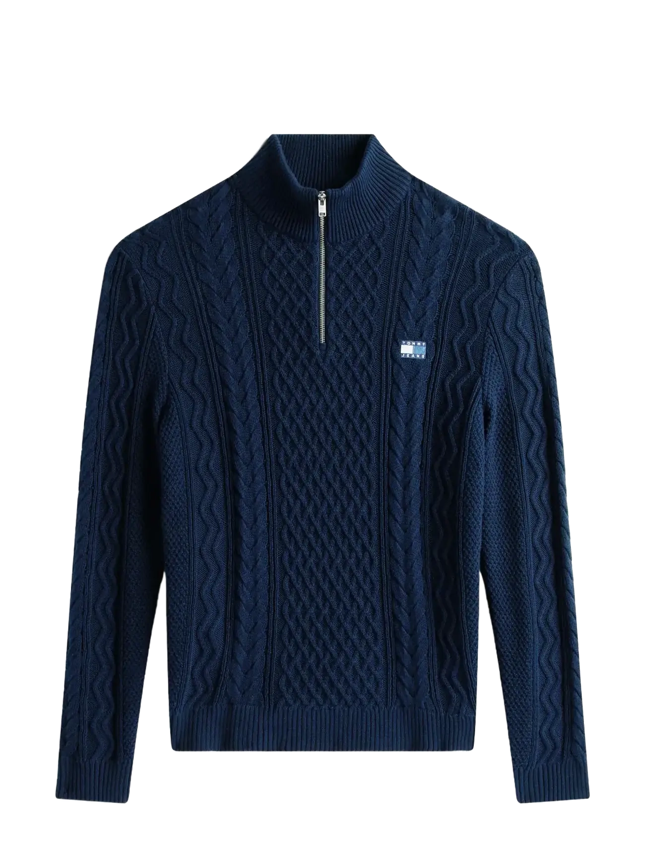 Tommy Jeans TJM SLIM BADGE CABLE QRTR ZIP - Strickmode - DARK NIGHT NAVY TONAL / navy