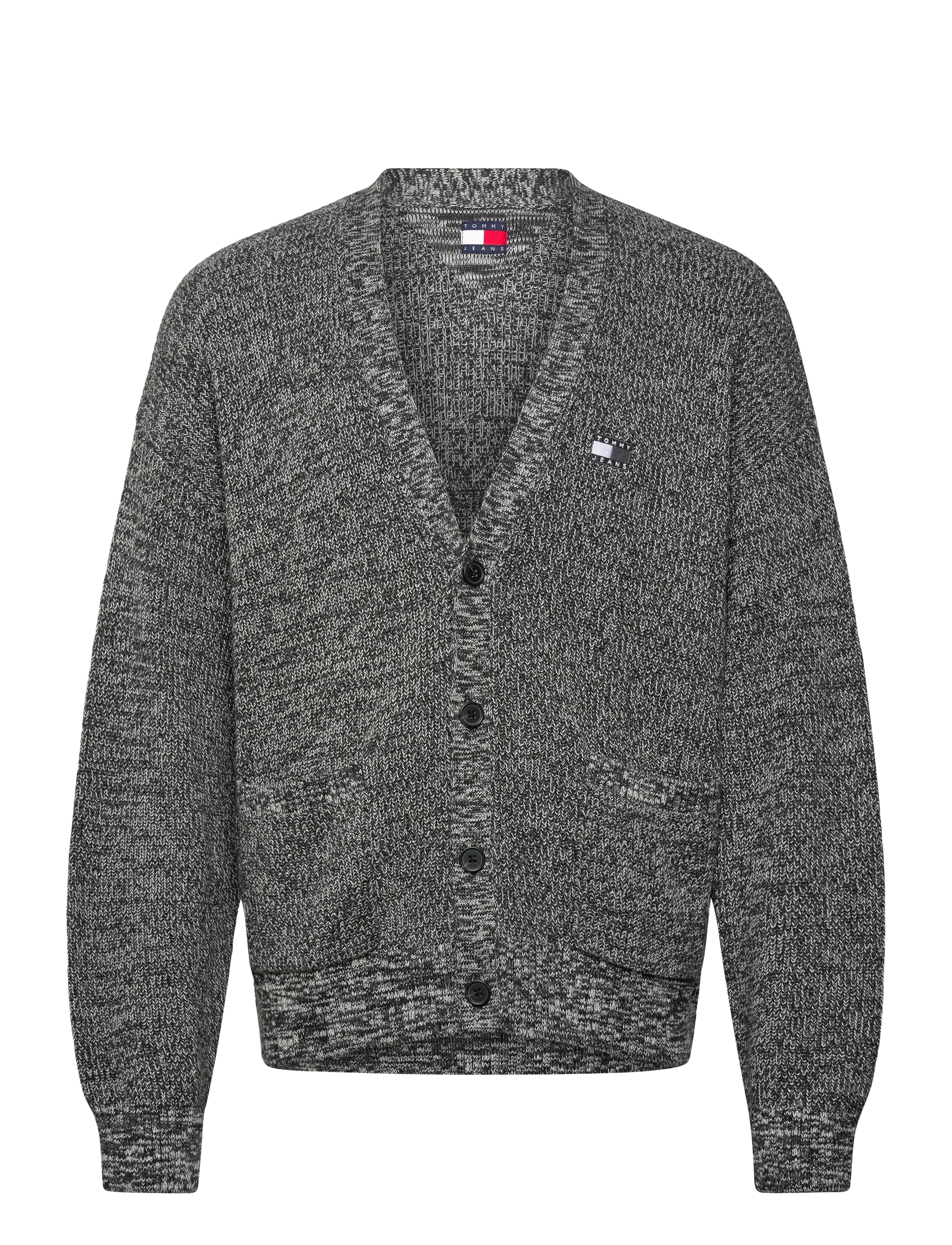 Tommy Jeans TJM RLX BADGE MULTI TWIST CARDI - Koftor - BLACK / grey