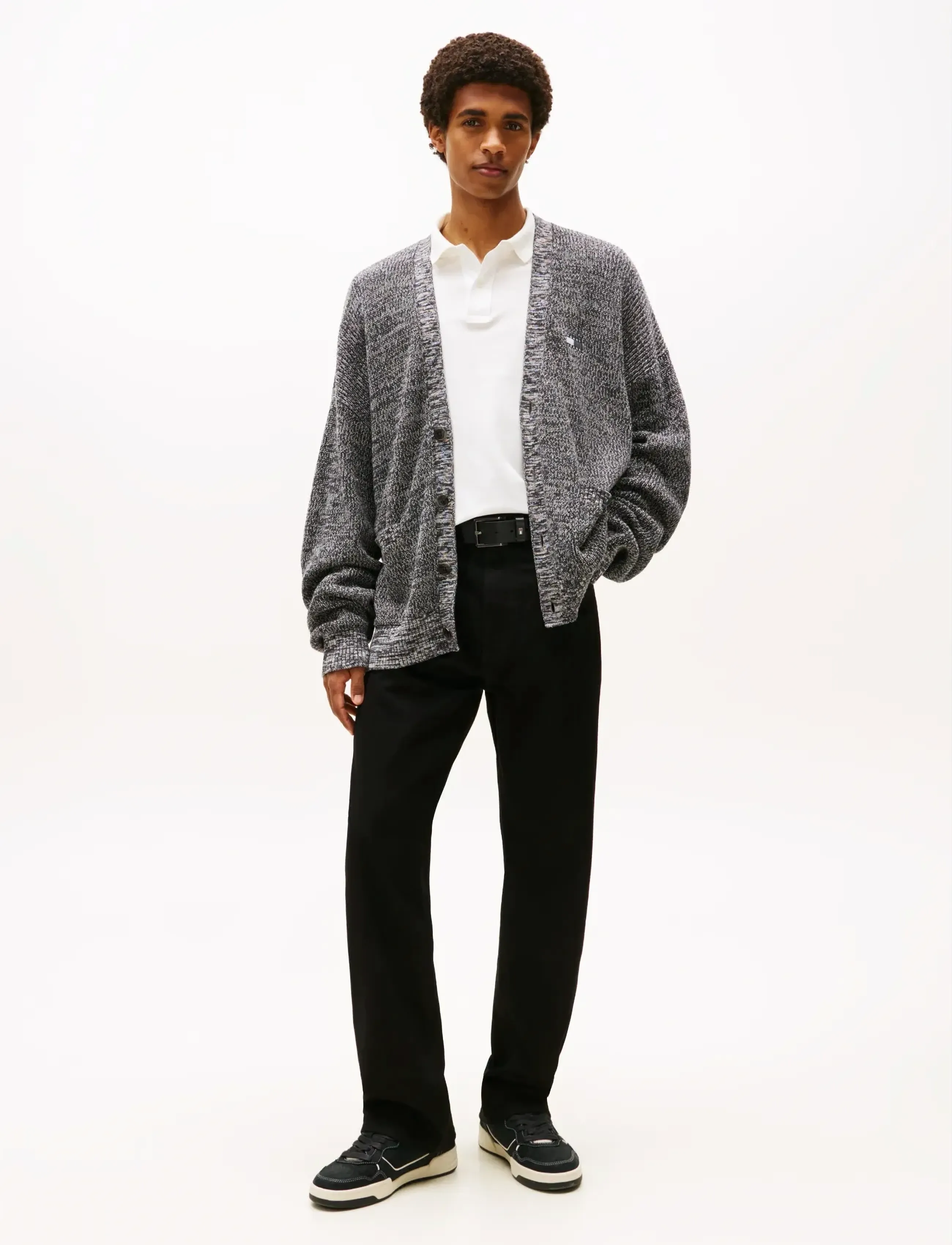 Tommy Jeans - TJM RLX BADGE MULTI TWIST CARDI - hnepptar peysur - black - 3
