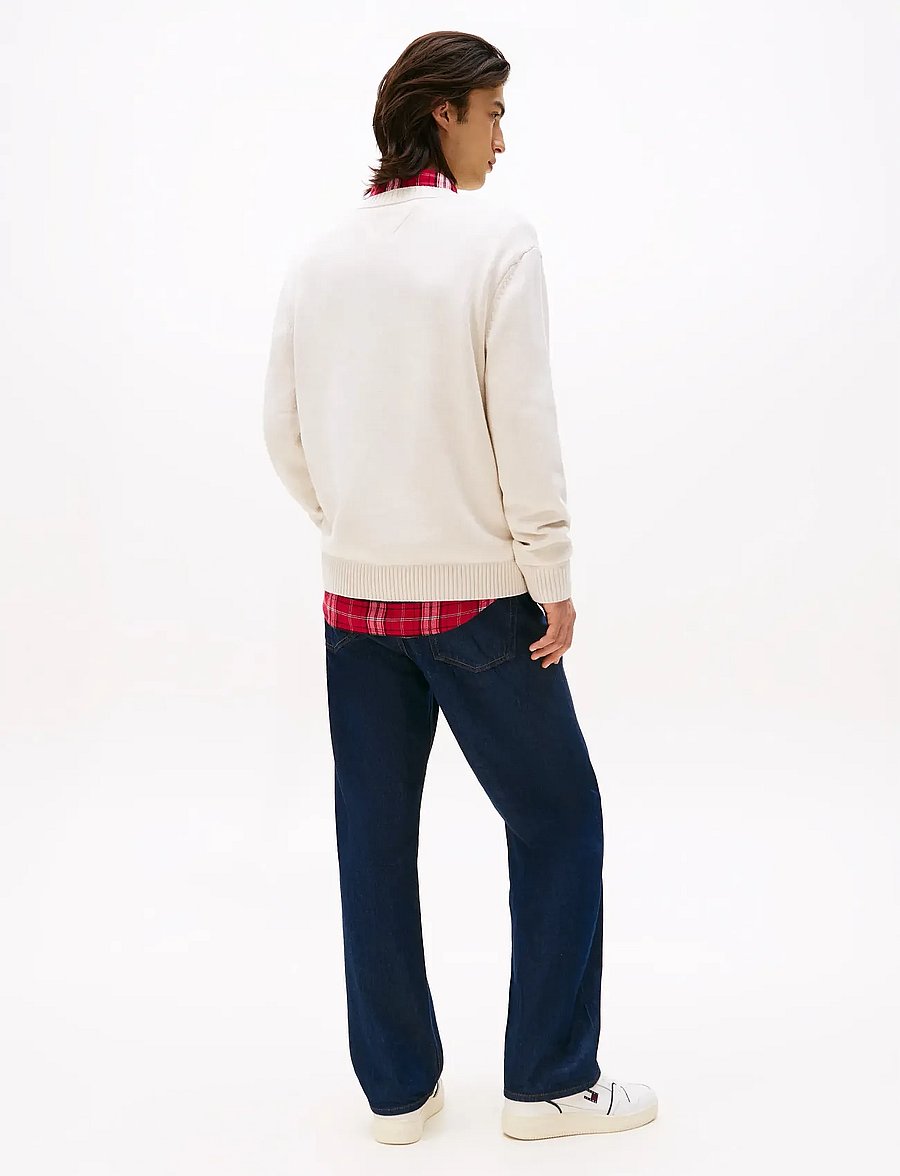 Tommy Jeans - TJM REG MELANGE FLAG SWEATER - rundhals - ancient white htr - 3