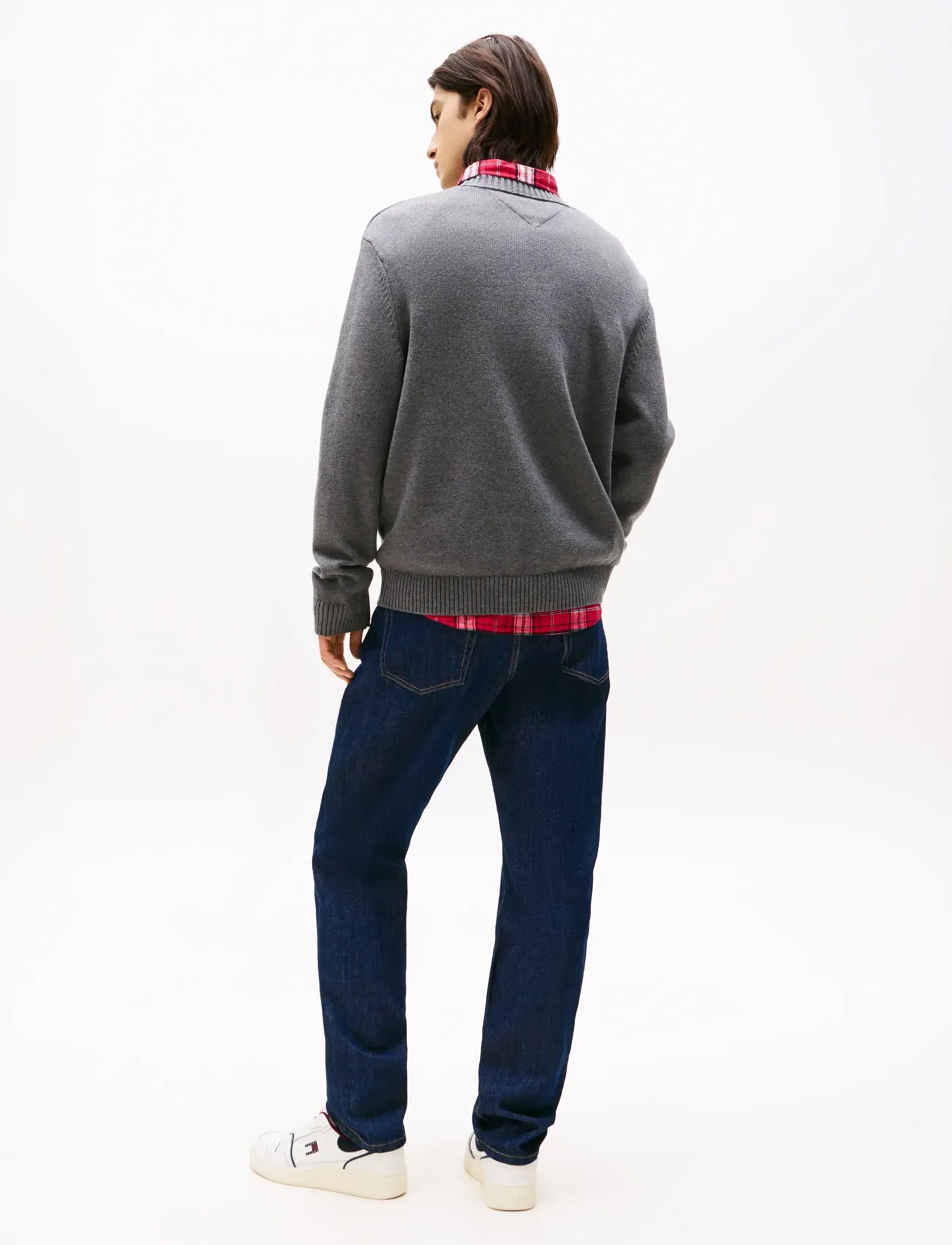 Tommy Jeans - TJM REG MELANGE FLAG SWEATER - rund hals - black htr - 3