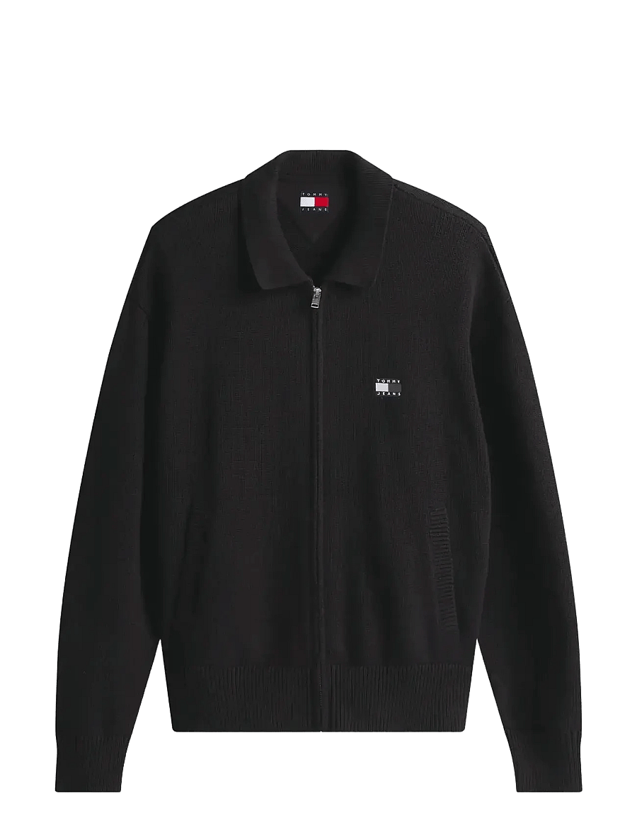 Tommy Jeans - TJM RLX TNL BADGE FZ SWEAT - sweatshirts - black - 1