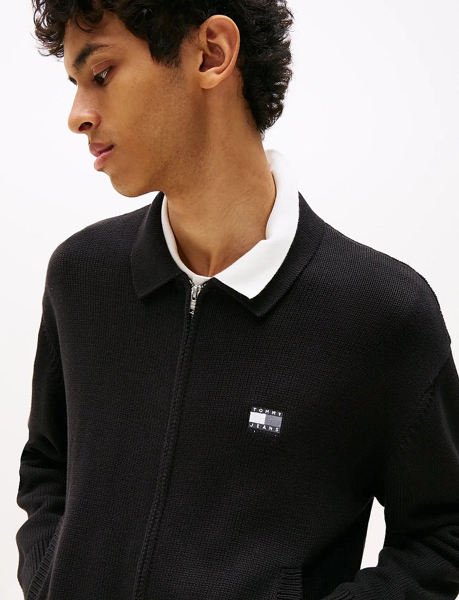 Tommy Jeans - TJM RLX TNL BADGE FZ SWEAT - sweatshirts - black - 4