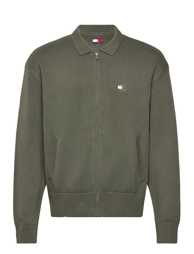 Tommy Jeans - TJM RLX TNL BADGE FZ SWEAT - sweatshirts - pewter green - 1