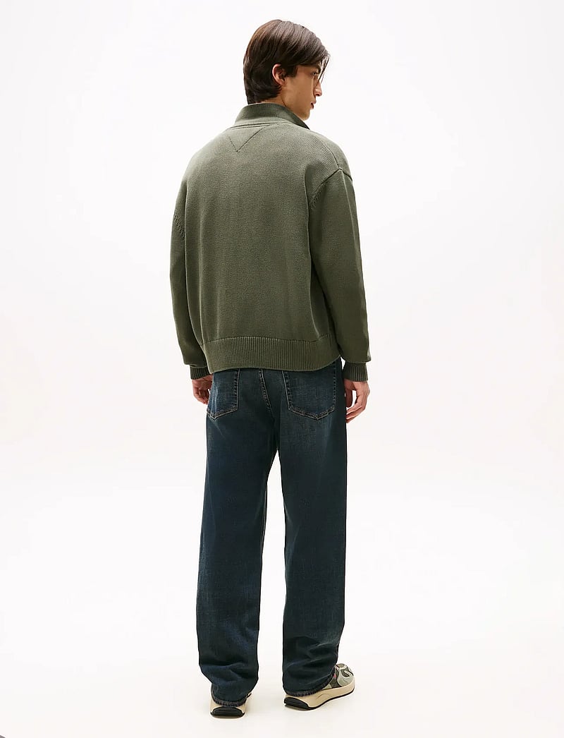 Tommy Jeans - TJM RLX TNL BADGE FZ SWEAT - sweatshirts - pewter green - 4